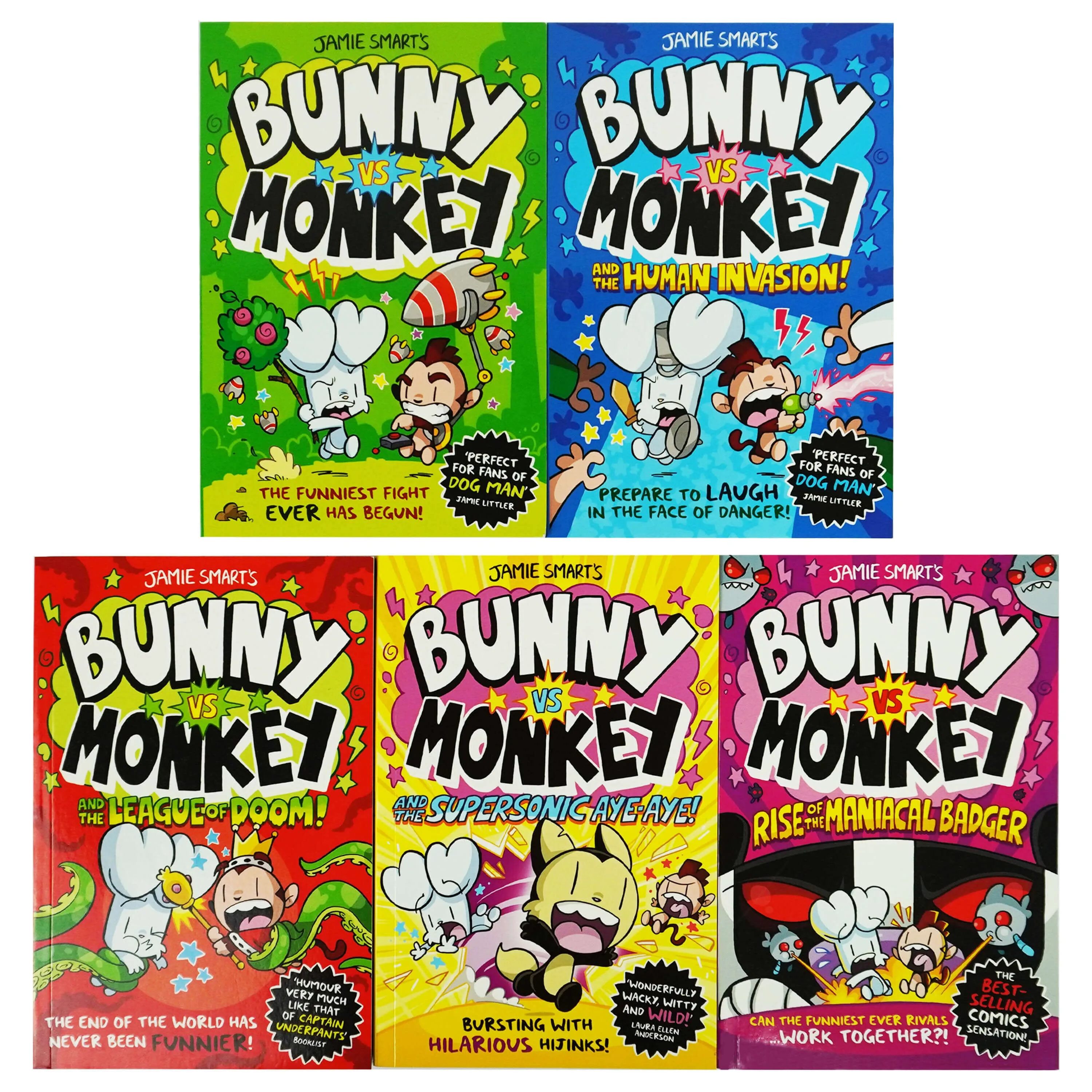 Bunny vs Monkey Collection By Jamie Smart 5 Books Set - Ages 7-9 - Paperback