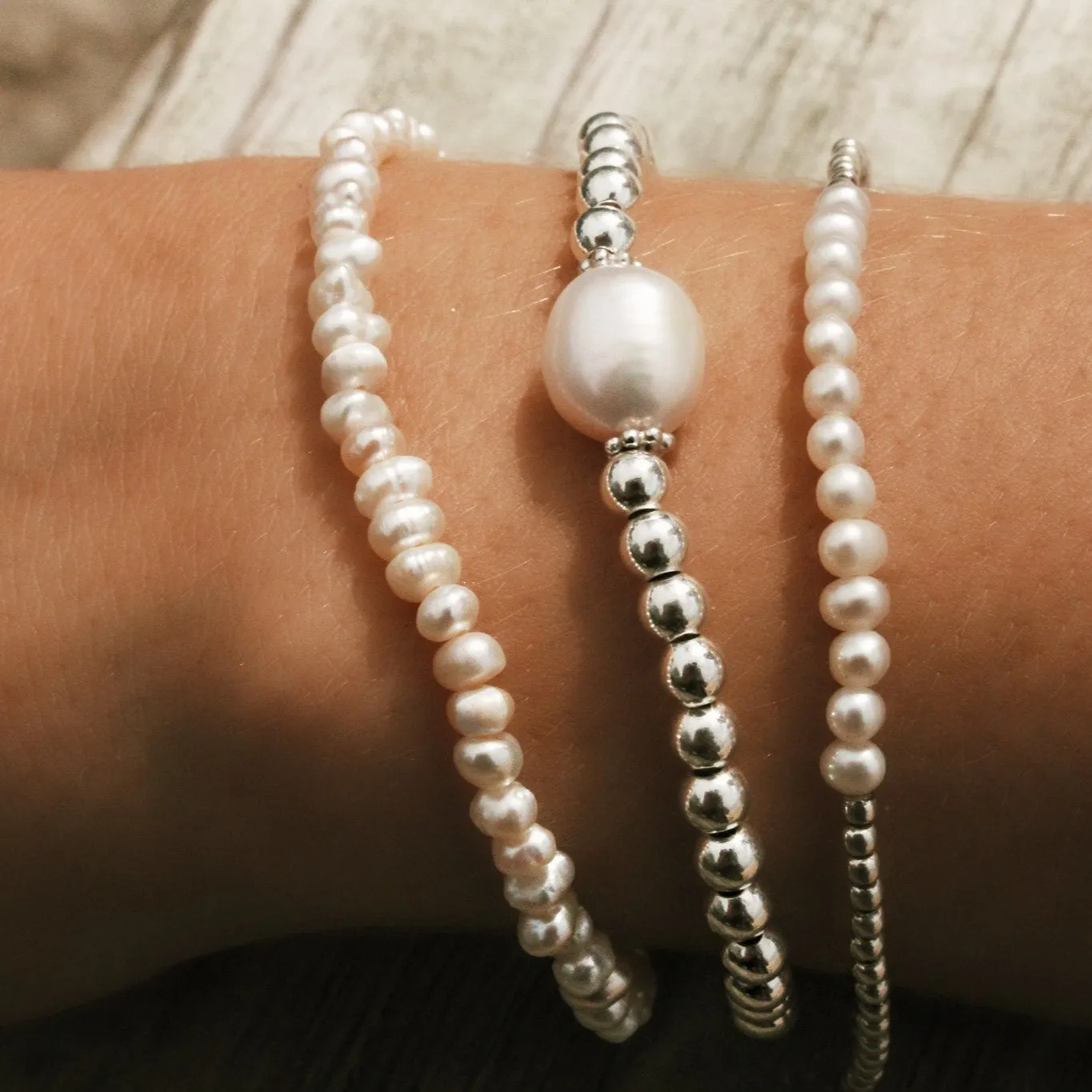 Cable Beach Sands Pearl Bracelet Silver