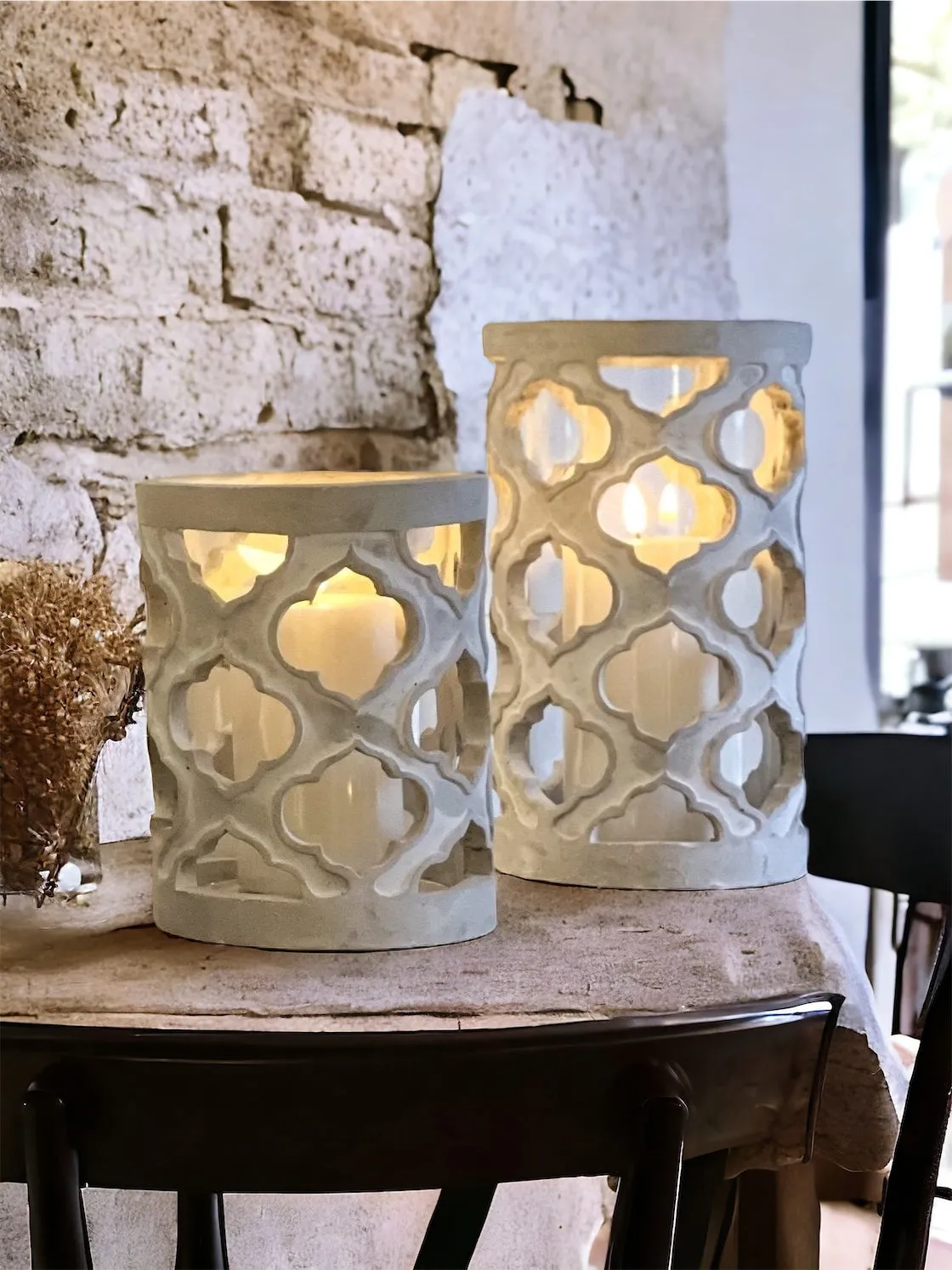 Cadiz Stone Candle Holder