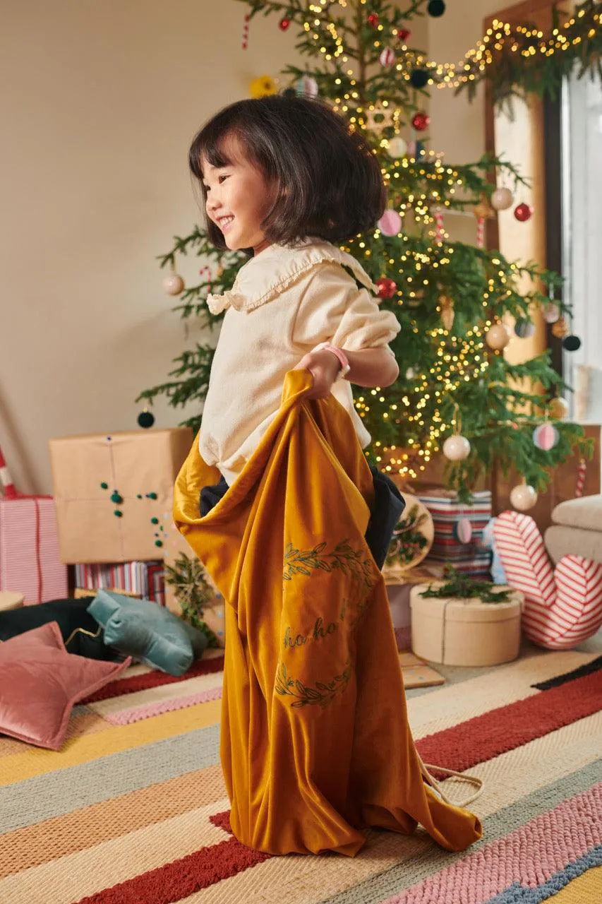 Christmas sack in velvet green | Christmas bags for gifts