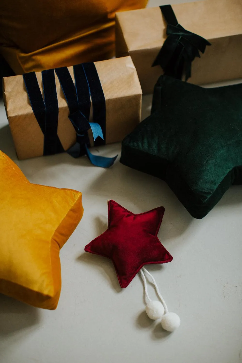 Christmas sack in velvet green | Christmas bags for gifts