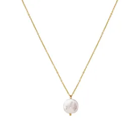Coin Pearl Pendant Necklace