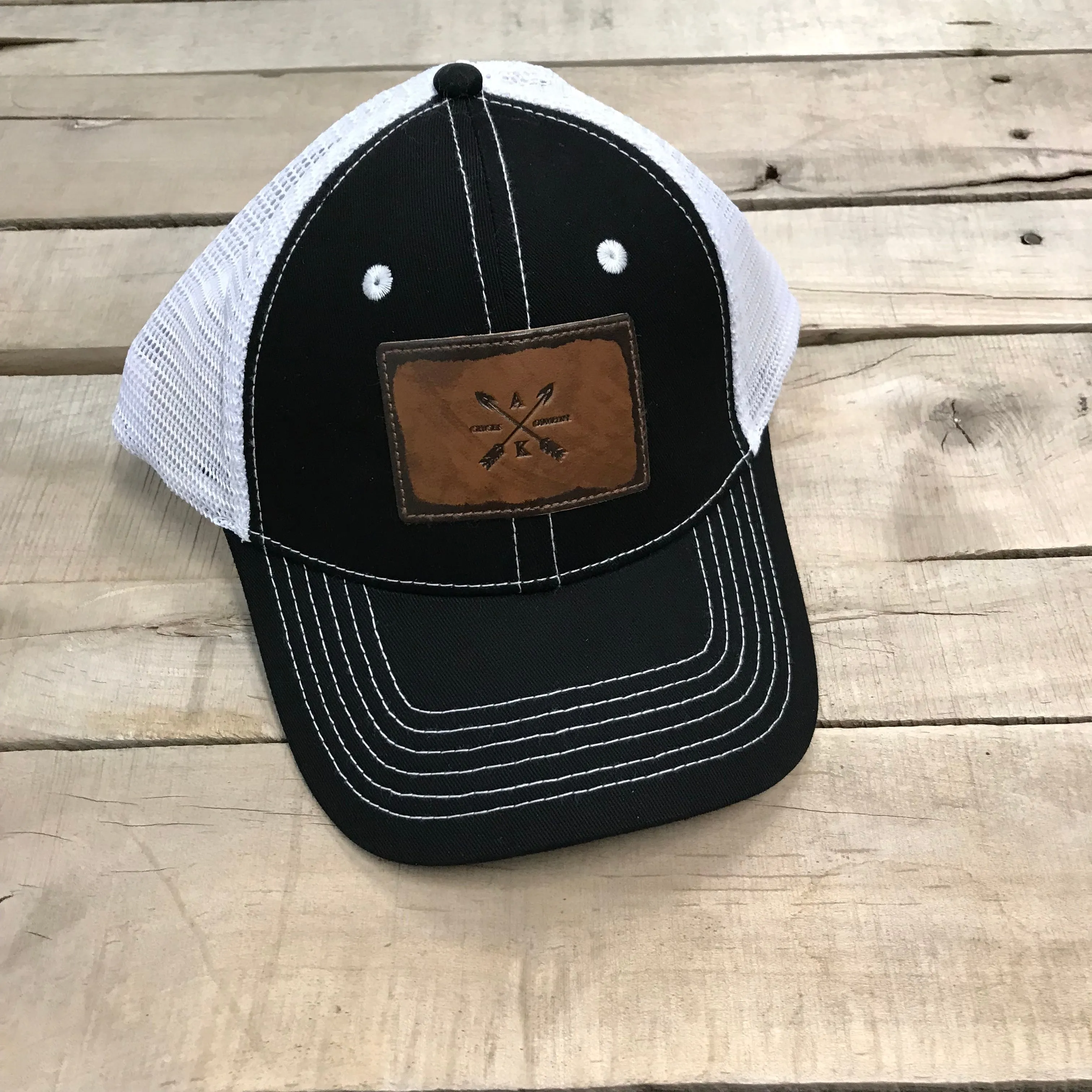 Crossed Arrow Leather Patch - Trucker Hat