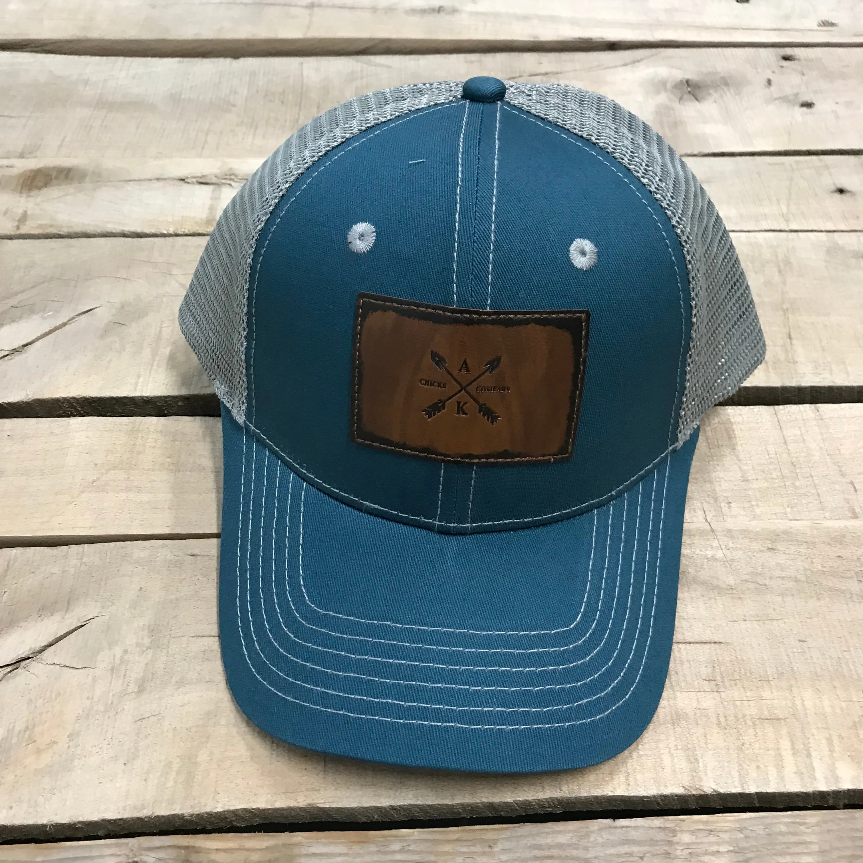 Crossed Arrow Leather Patch - Trucker Hat