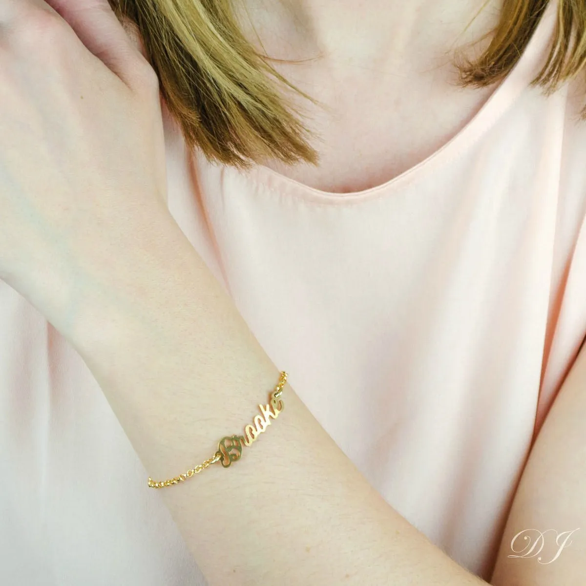 Custom Name Plate Bracelet in Gold or Silver