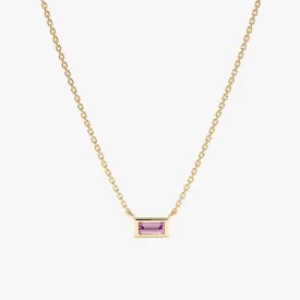 Dainty Pink Sapphire Necklace, Teresa