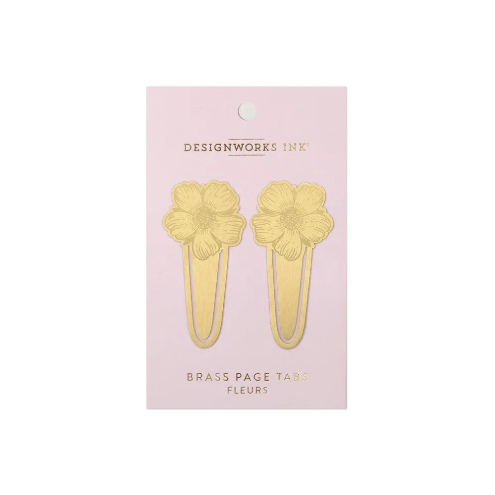 DesignWorks Ink: Brass Page Tabs Fleurs
