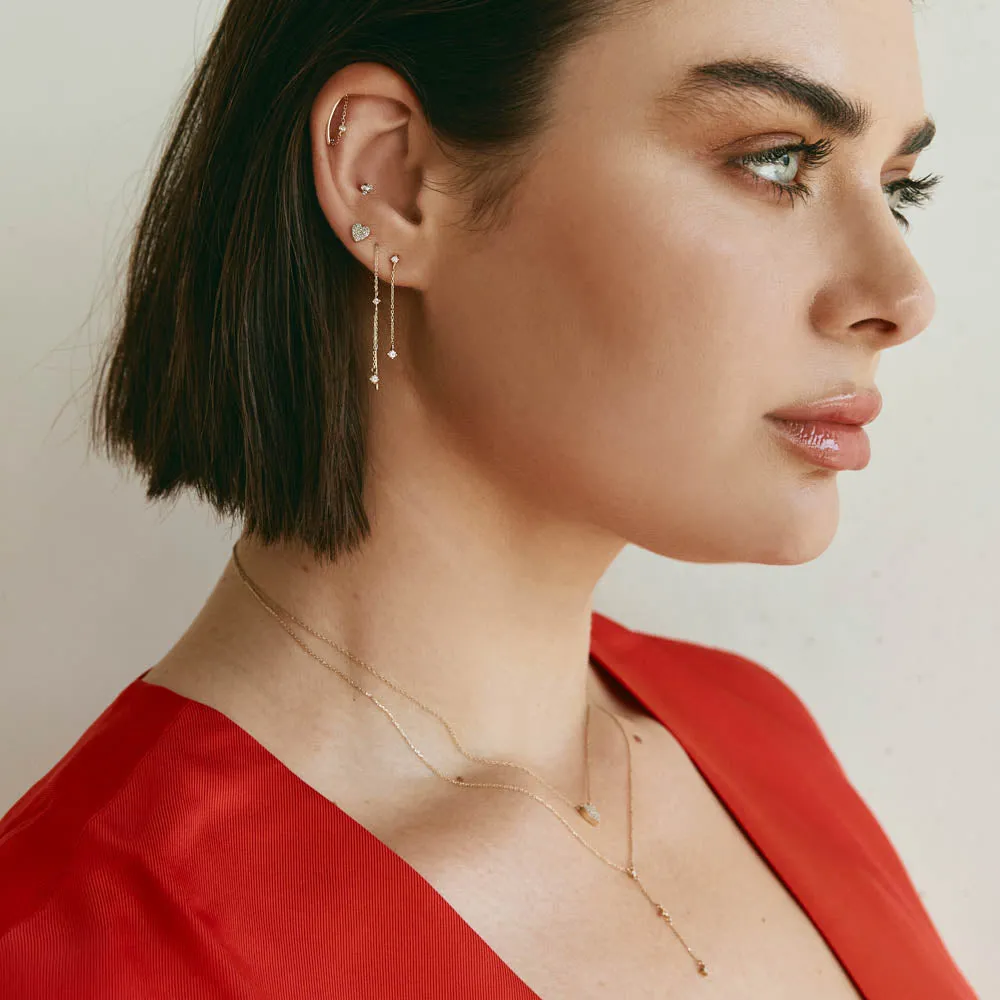 Diamond Trio Lariat Necklace in 10k Gold