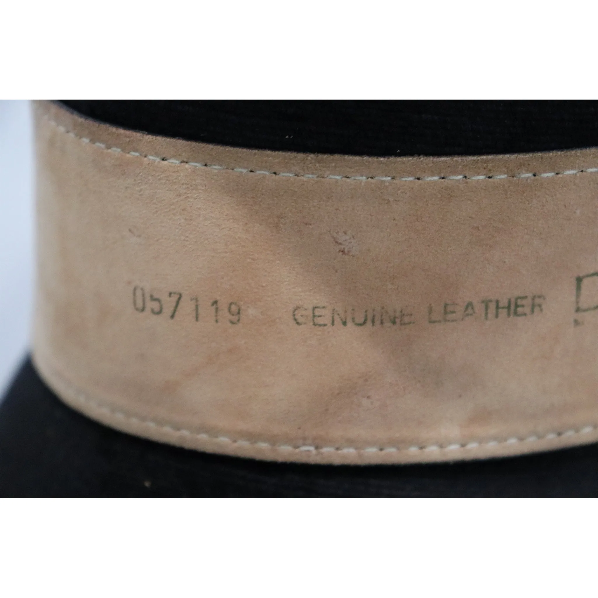 Donna Karan Black Leather Belt W/ Gold tone Buckle