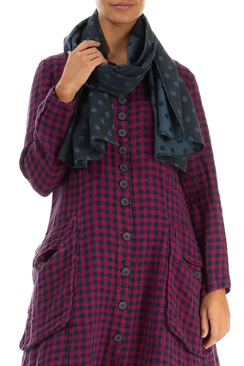 Dotty Midnight Blue Silk Scarf