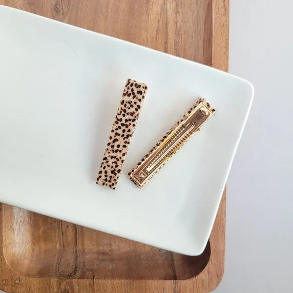 Eleanor Hair Clips - Brown Dot