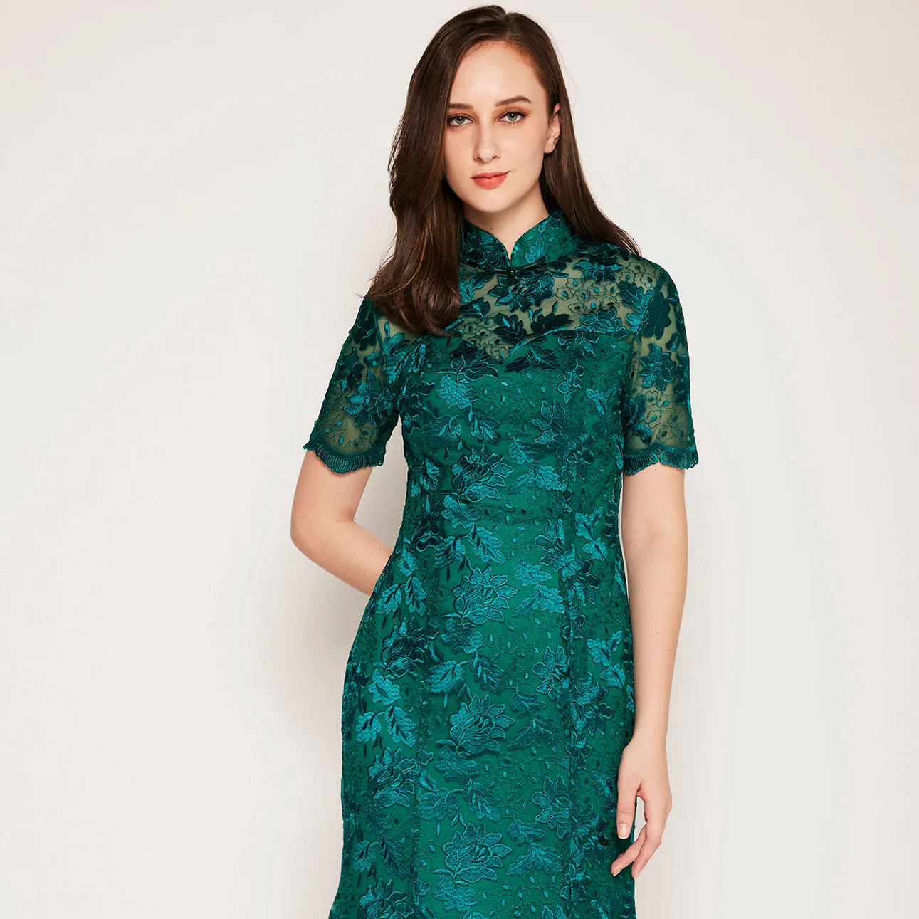 Embroidered Midi Qipao