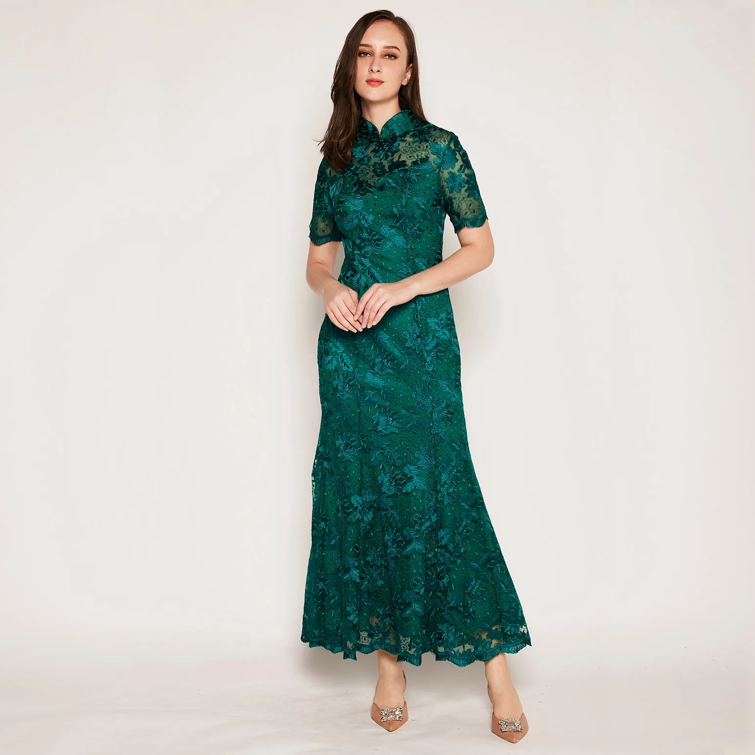 Embroidered Midi Qipao