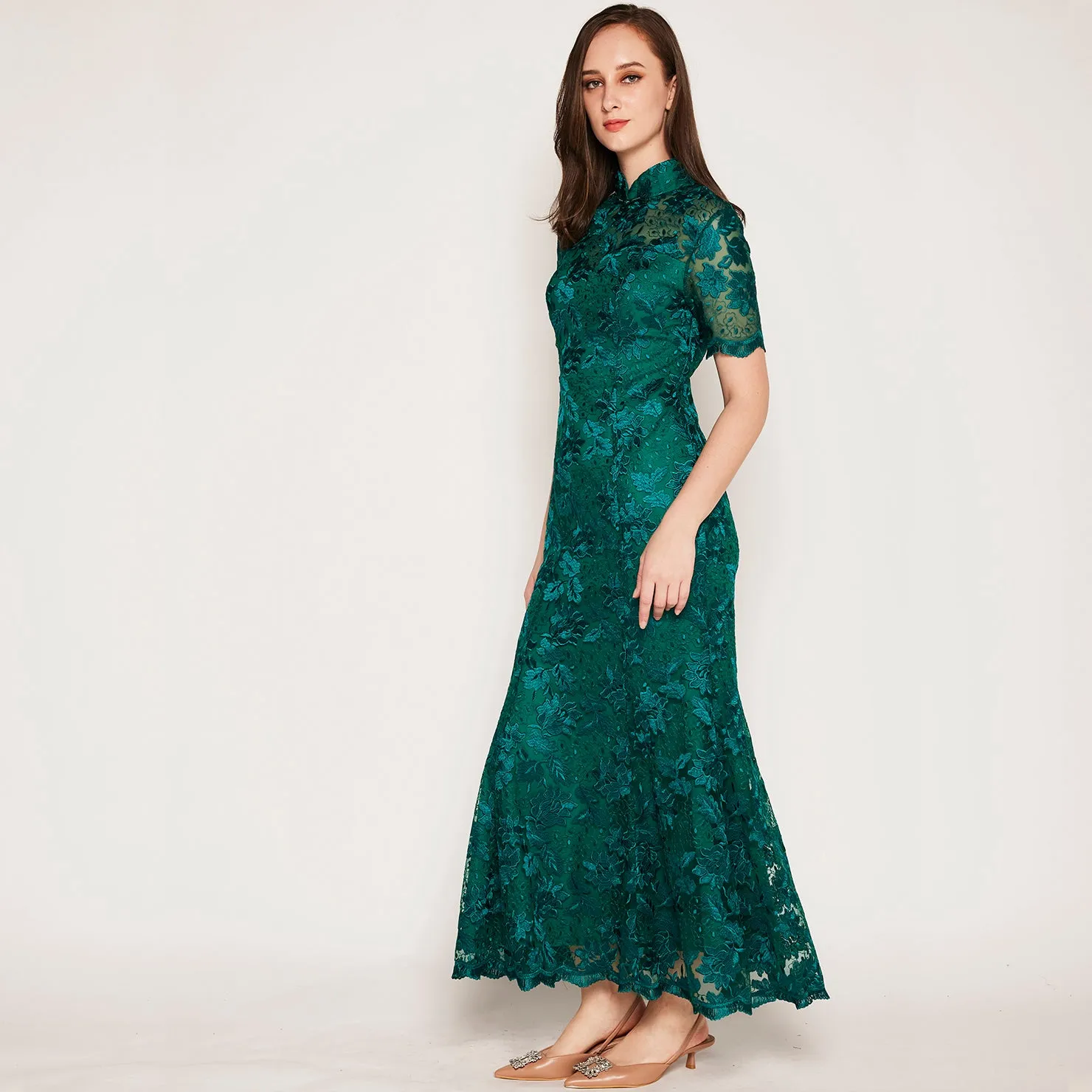 Embroidered Midi Qipao