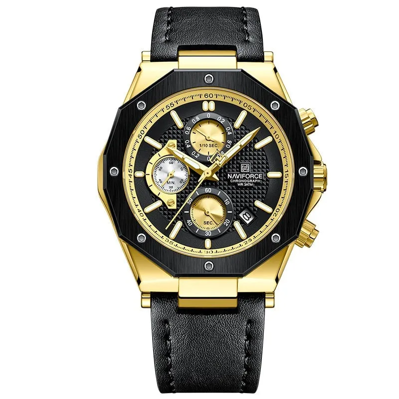 Fashionable Leather Chronograph Wristwatches