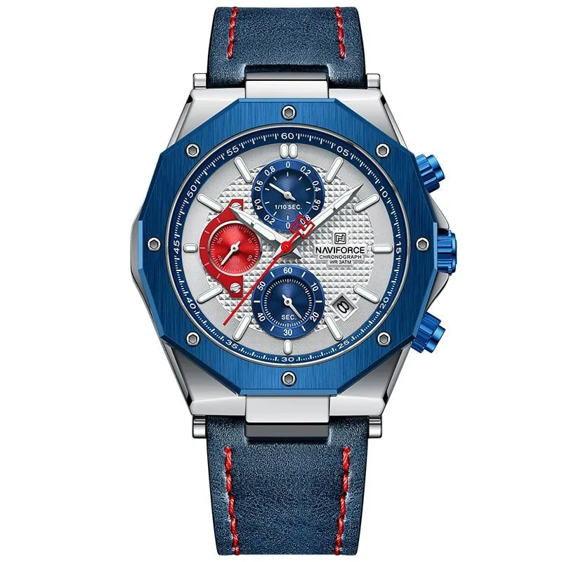 Fashionable Leather Chronograph Wristwatches