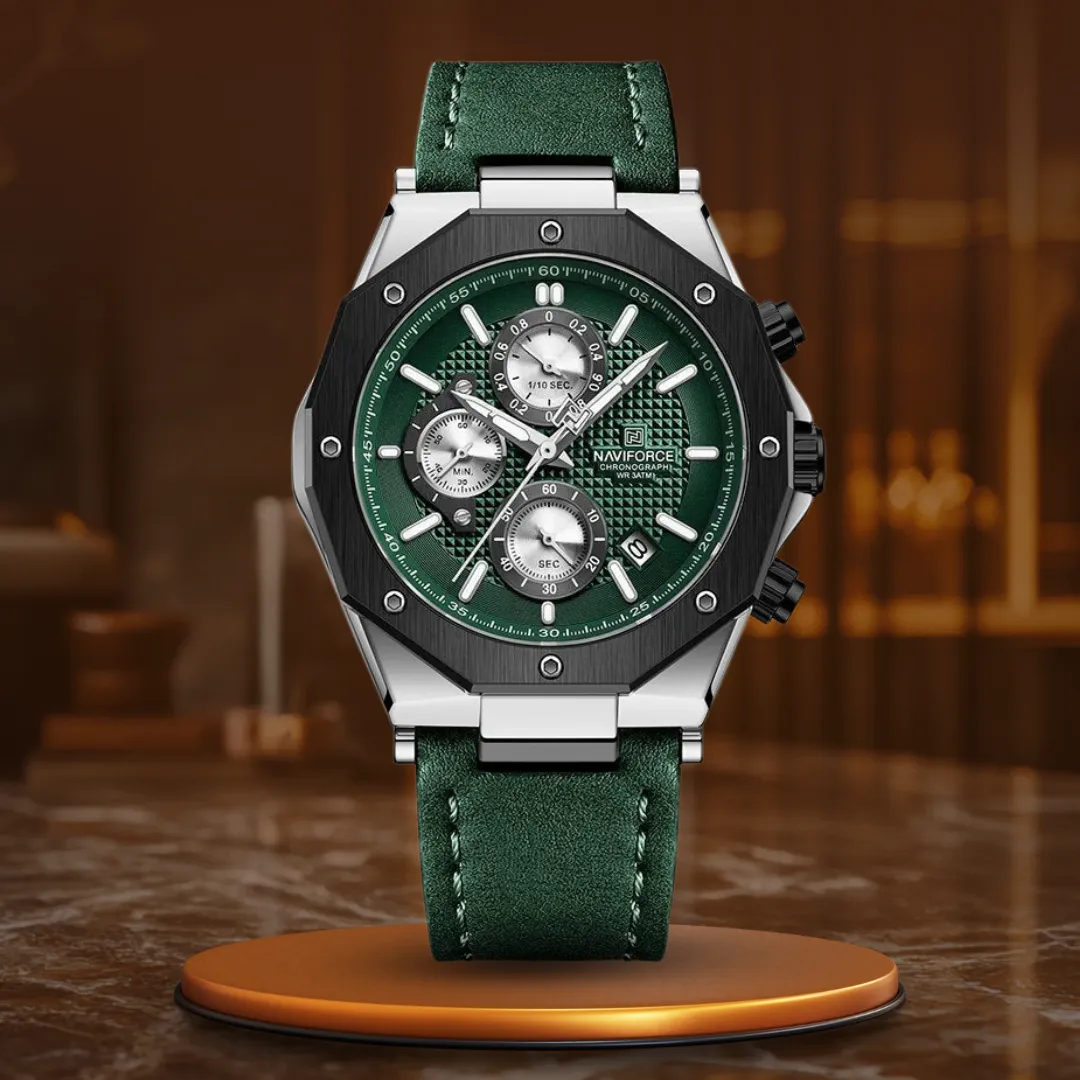 Fashionable Leather Chronograph Wristwatches