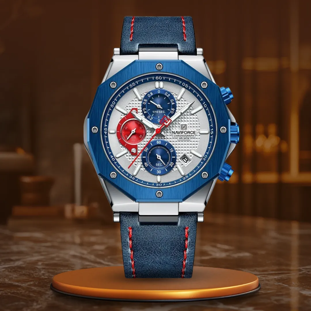 Fashionable Leather Chronograph Wristwatches