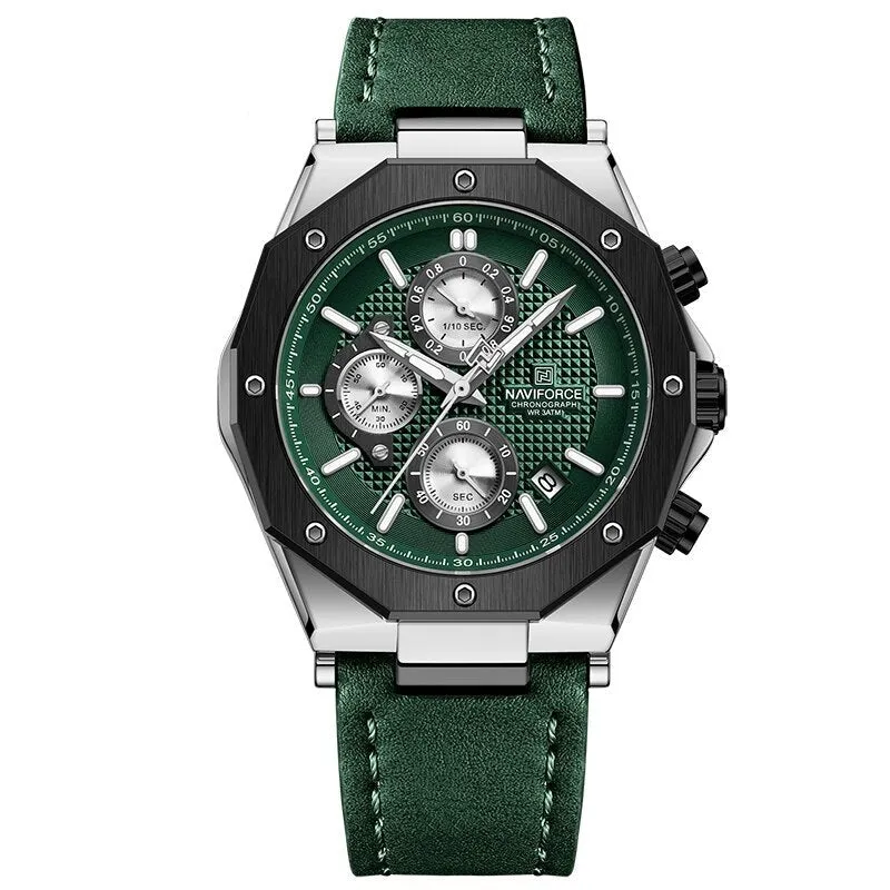 Fashionable Leather Chronograph Wristwatches
