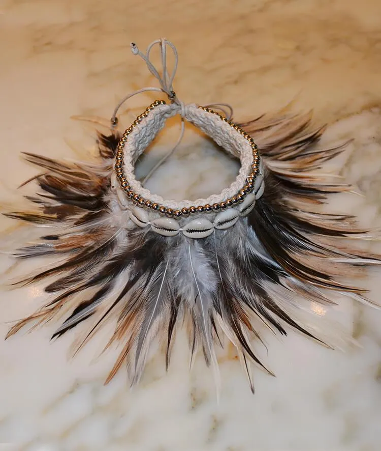 Feather Collar Necklace Tiger