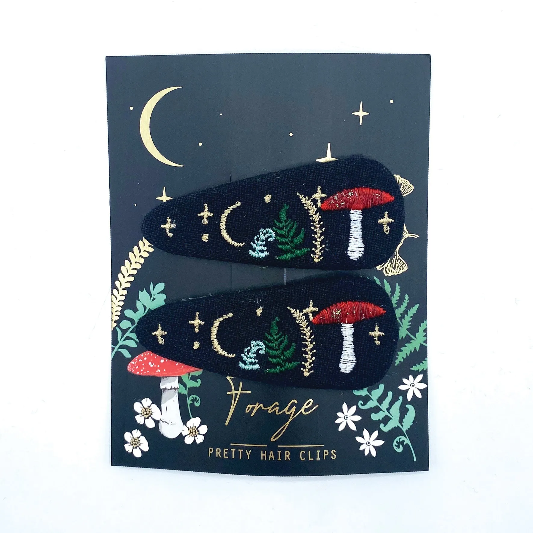 Forage Black Hairclips