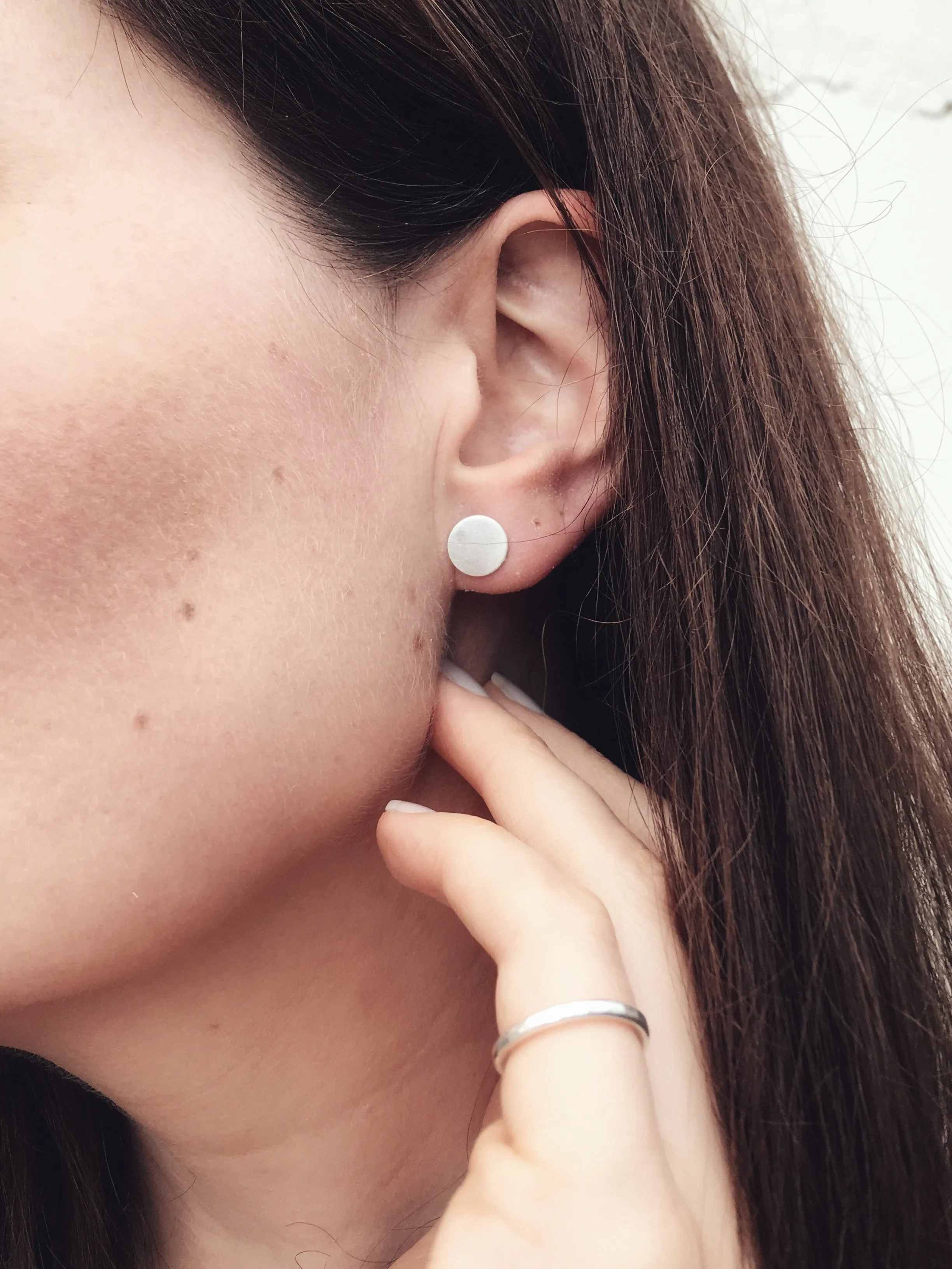 Frosted Stud Earrings in Silver