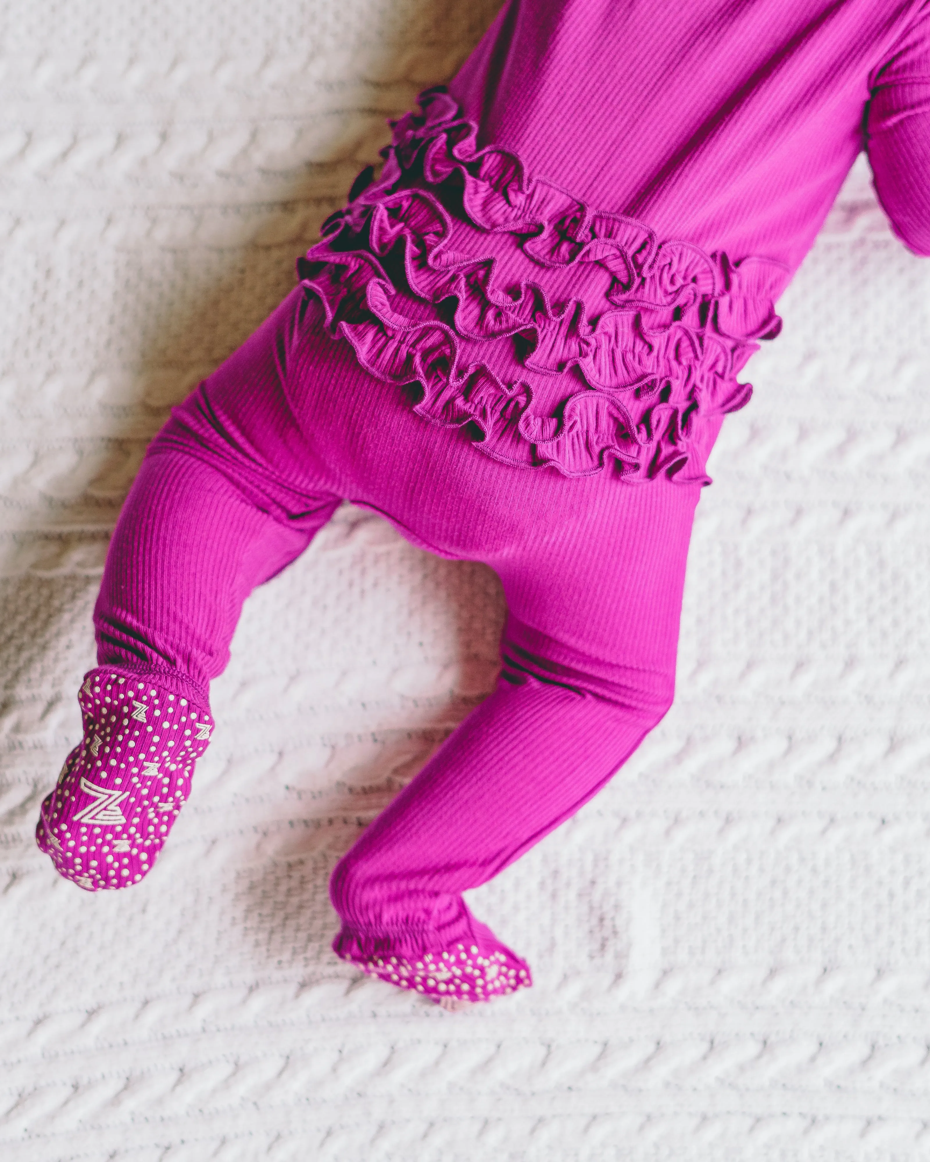 Grape Ruffle Footie Snoozer