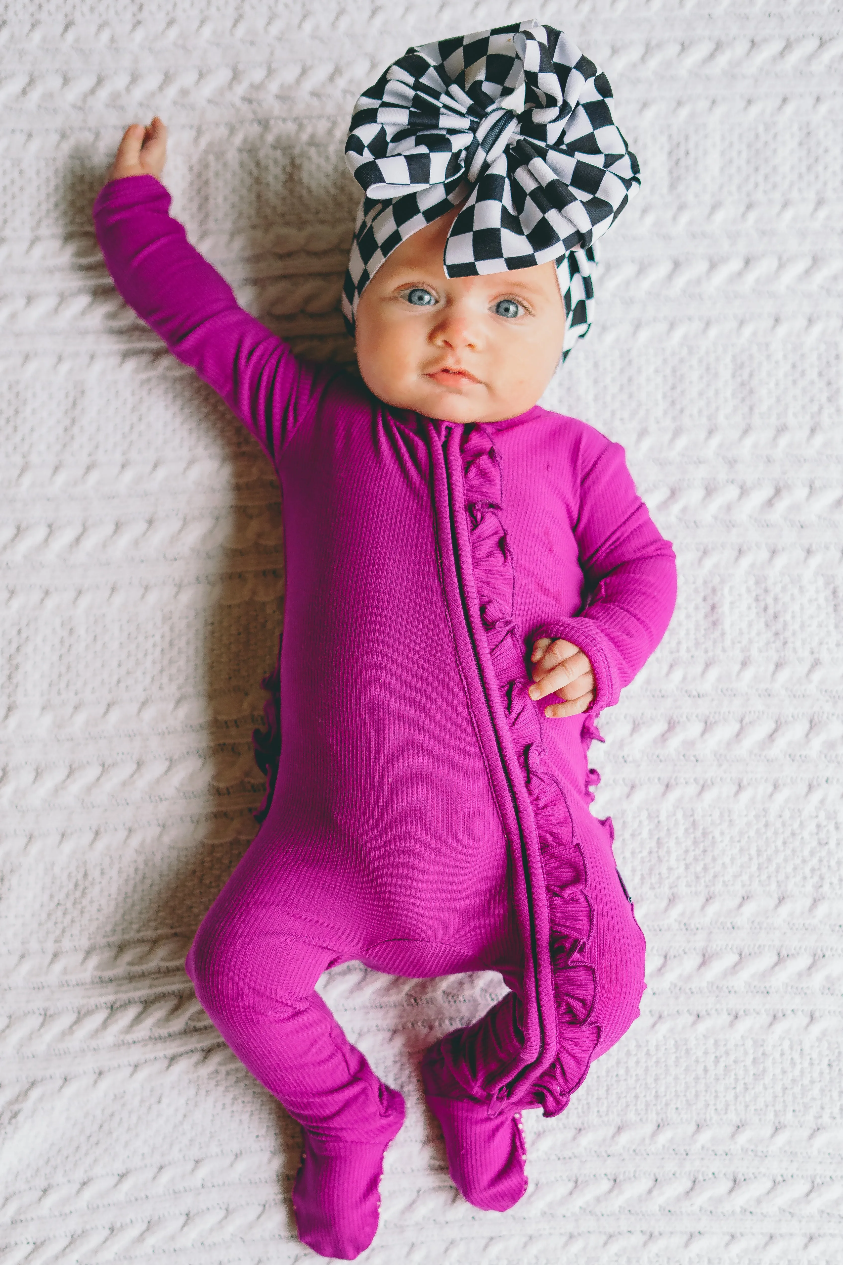 Grape Ruffle Footie Snoozer