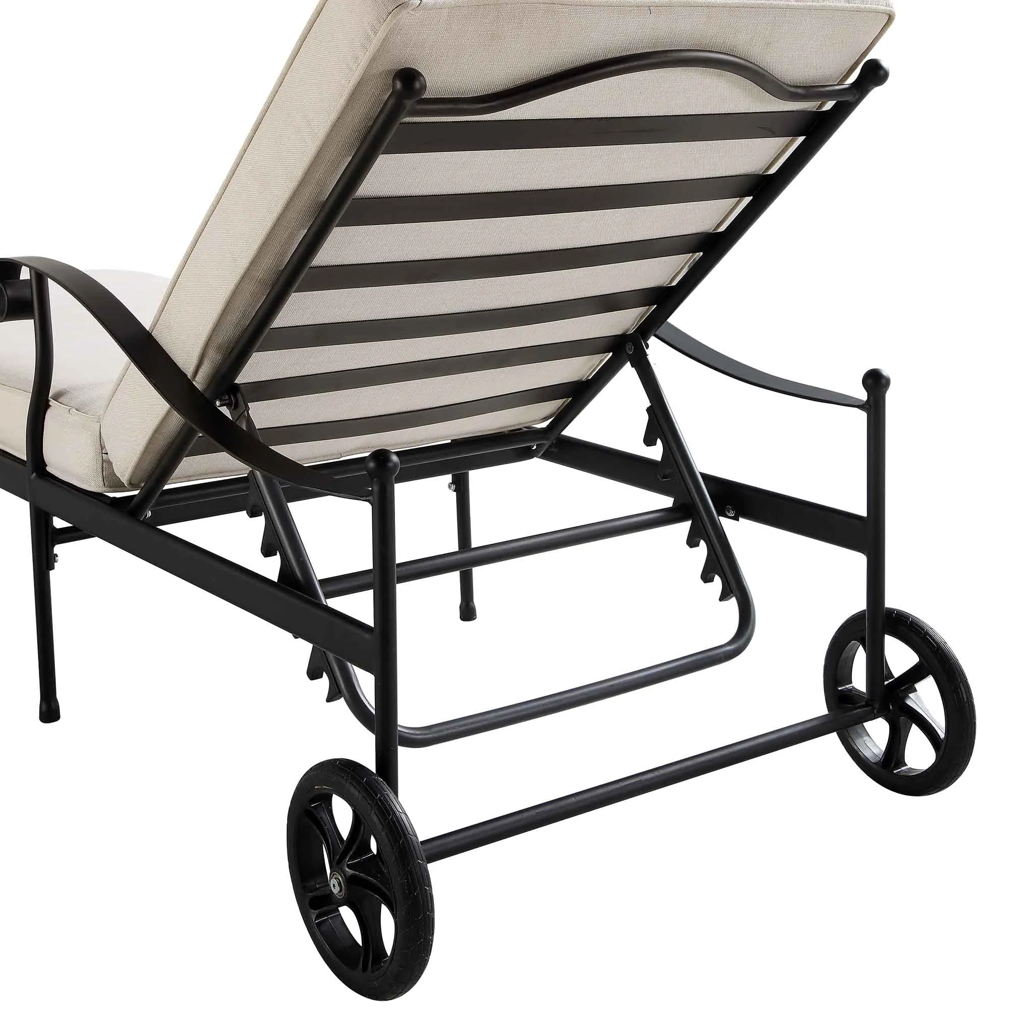 Haymes Metal Sun Lounger with Wheels