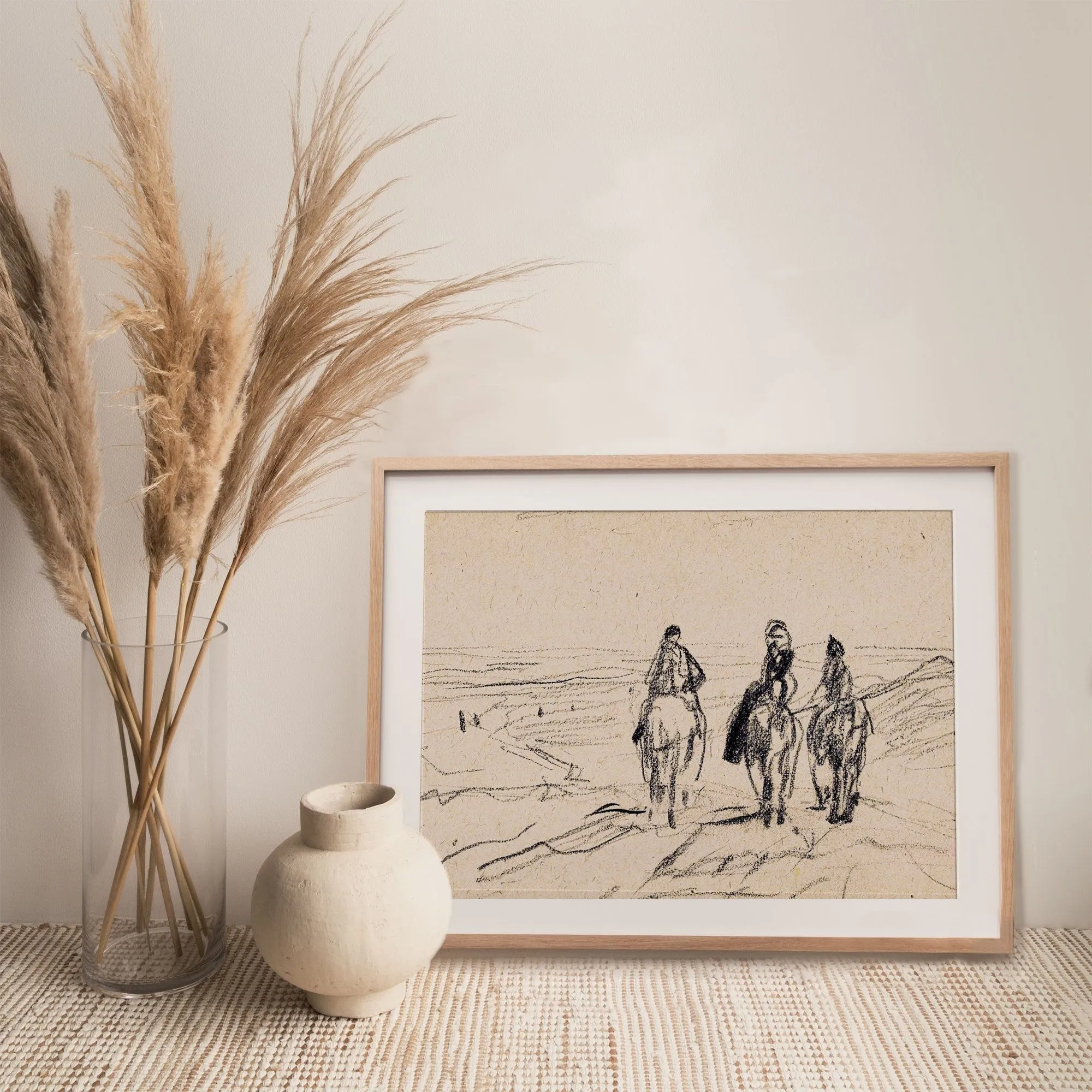 Horse Sketch Vintage Wall Print
