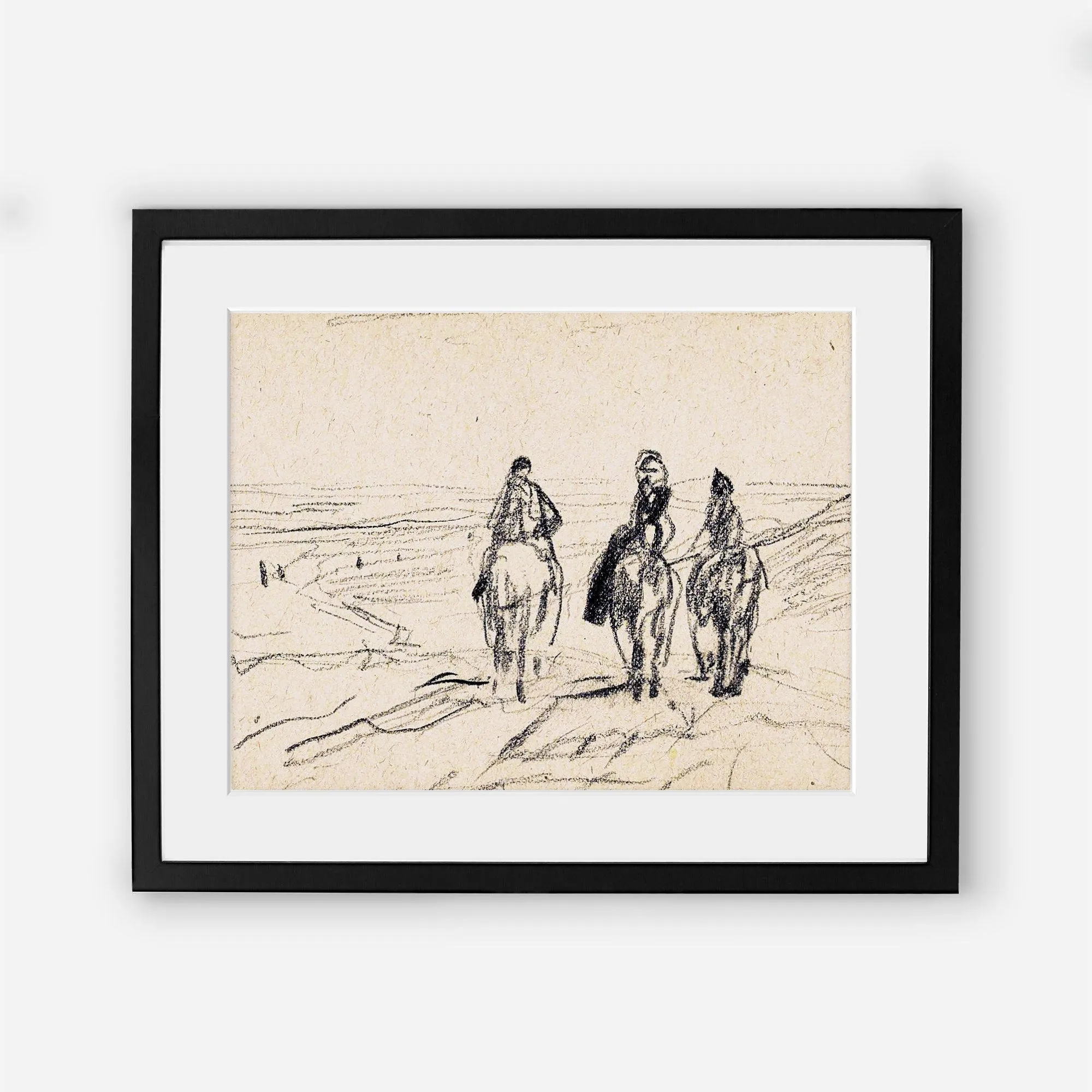 Horse Sketch Vintage Wall Print