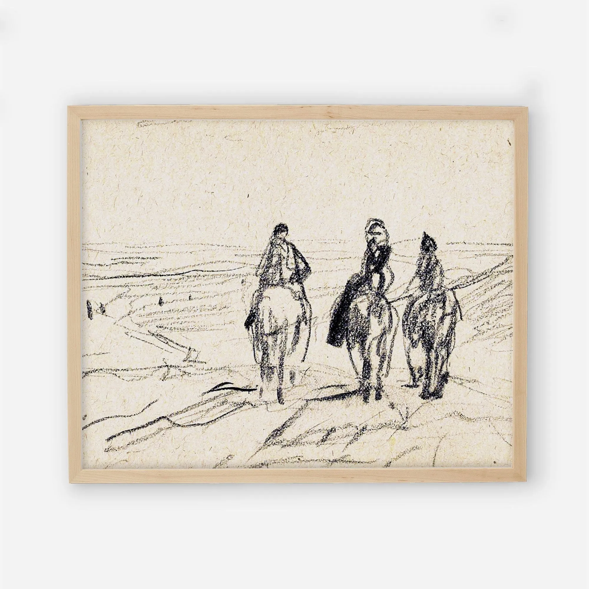 Horse Sketch Vintage Wall Print