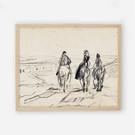 Horse Sketch Vintage Wall Print