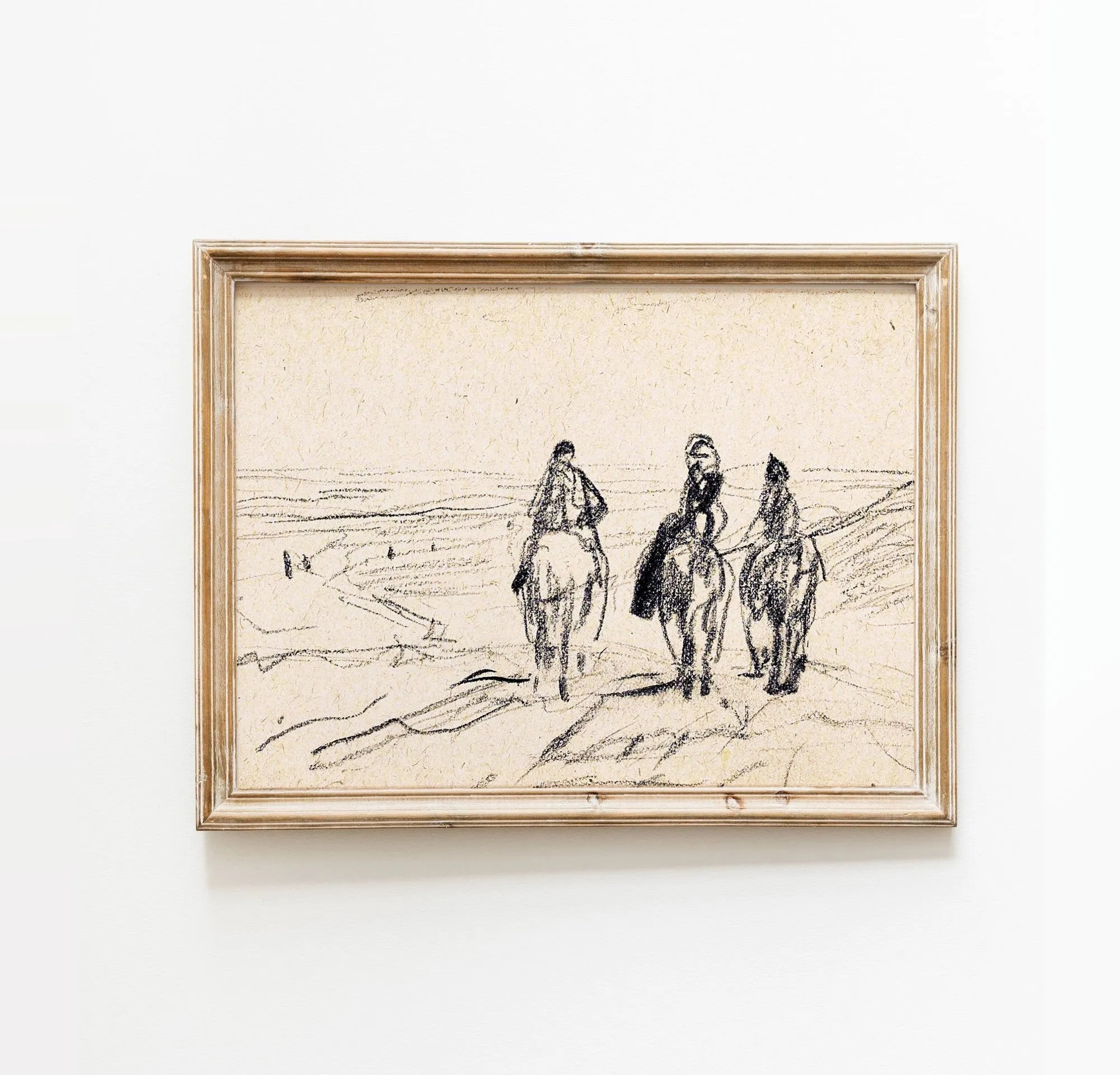 Horse Sketch Vintage Wall Print