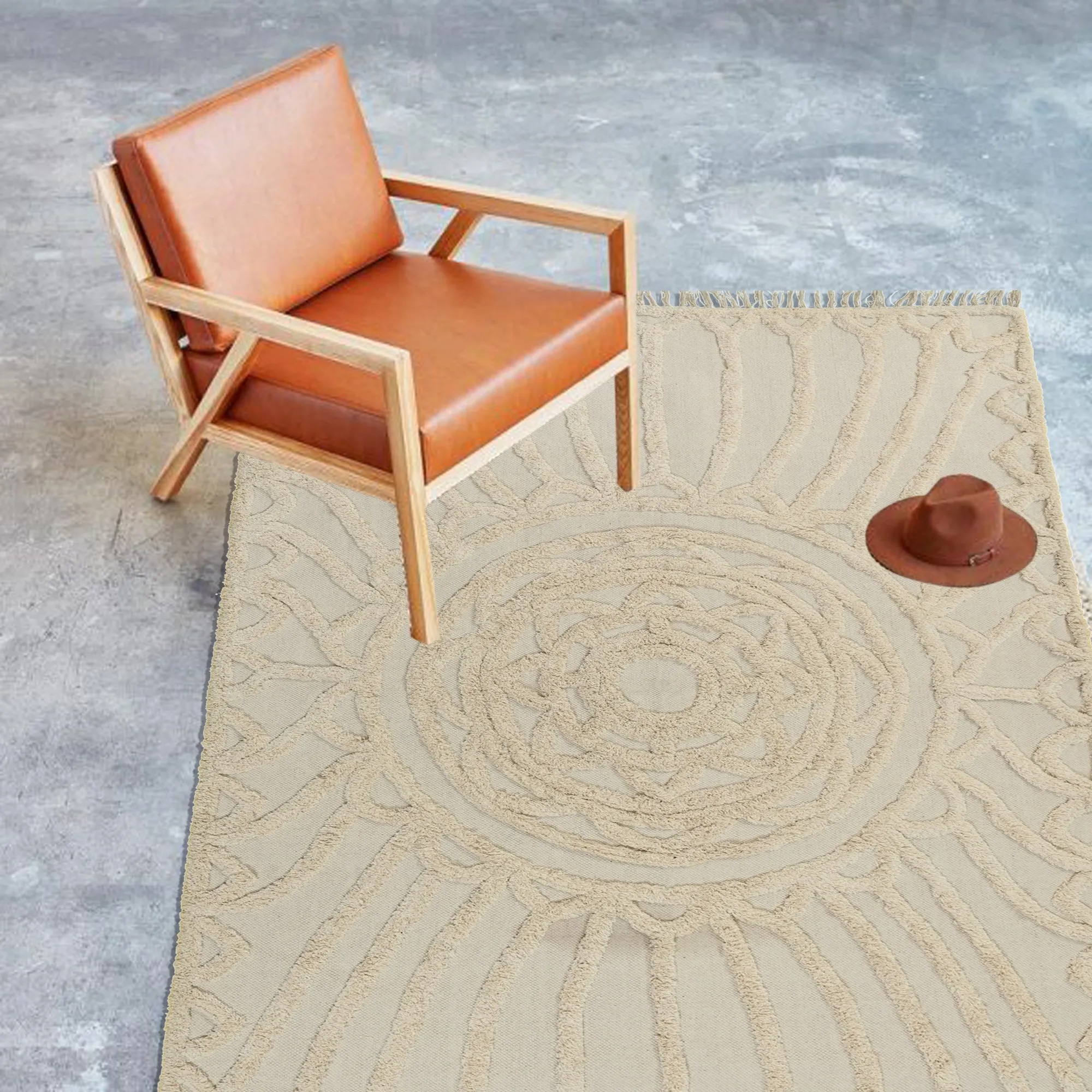 INDIANA - HAND EMBROIDERED COTTON RUG