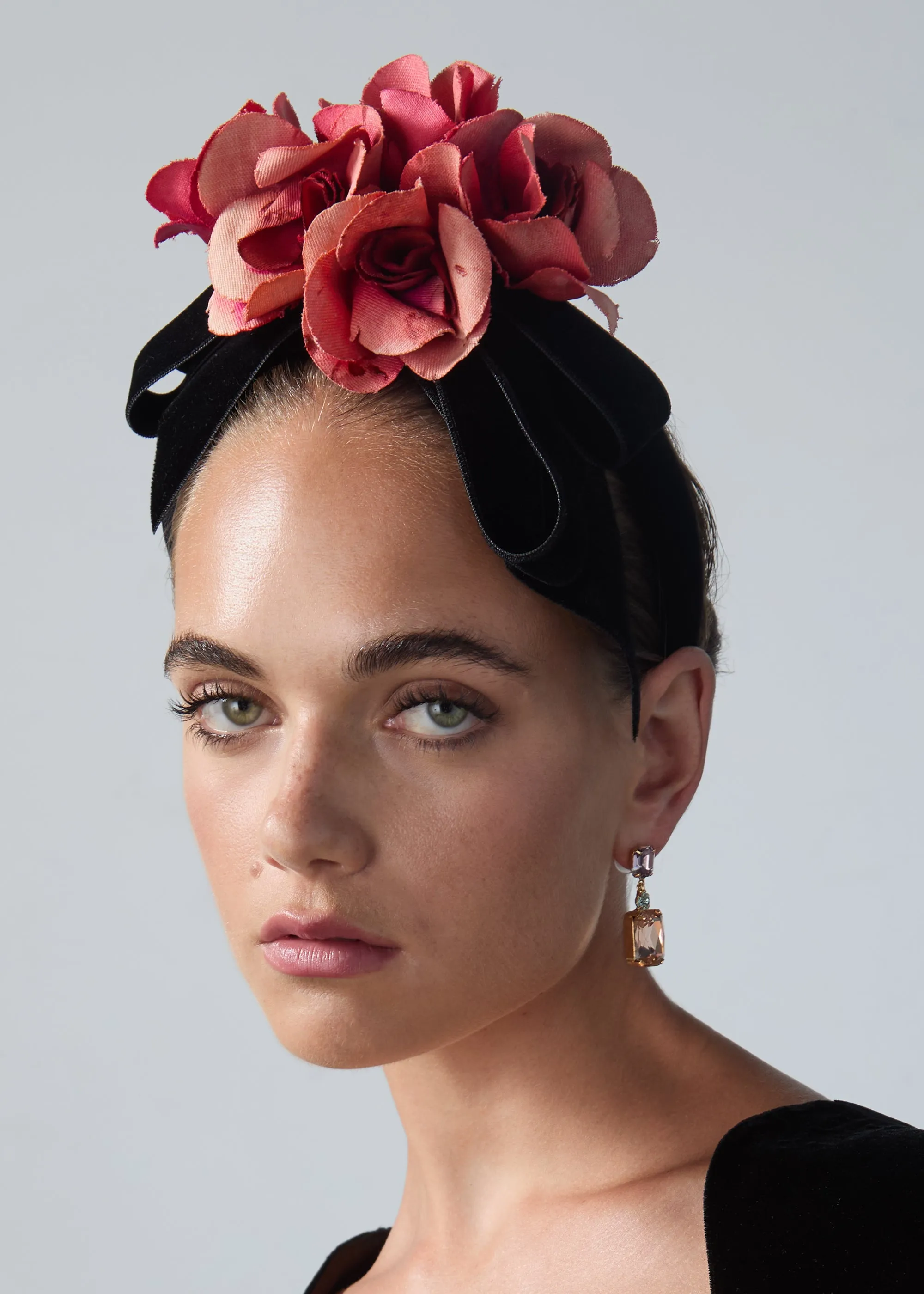 Jennifer Behr x New York Vintage Eliza Headpiece -- Black Rose