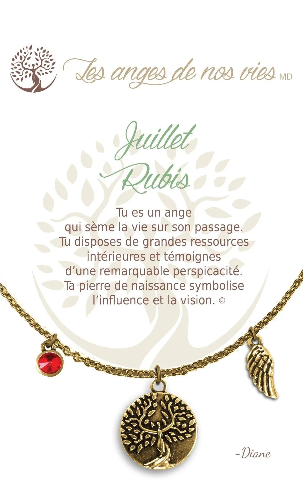Juillet - Rubis: Birthstone Necklace
