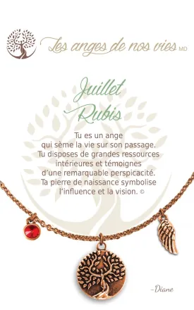 Juillet - Rubis: Birthstone Necklace