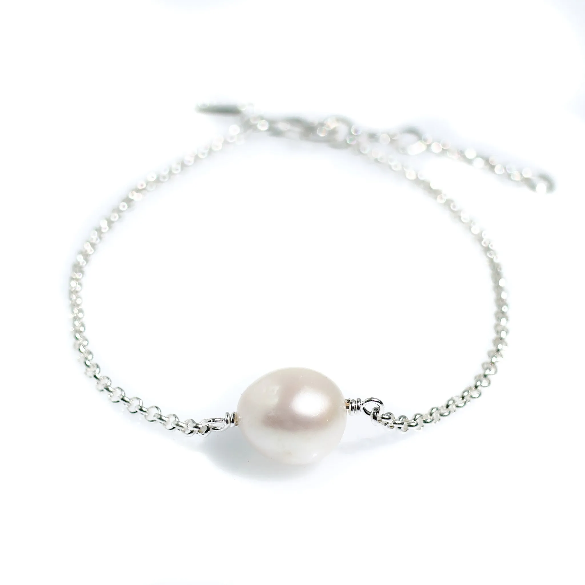 Keshi Pearl Bracelet Silver