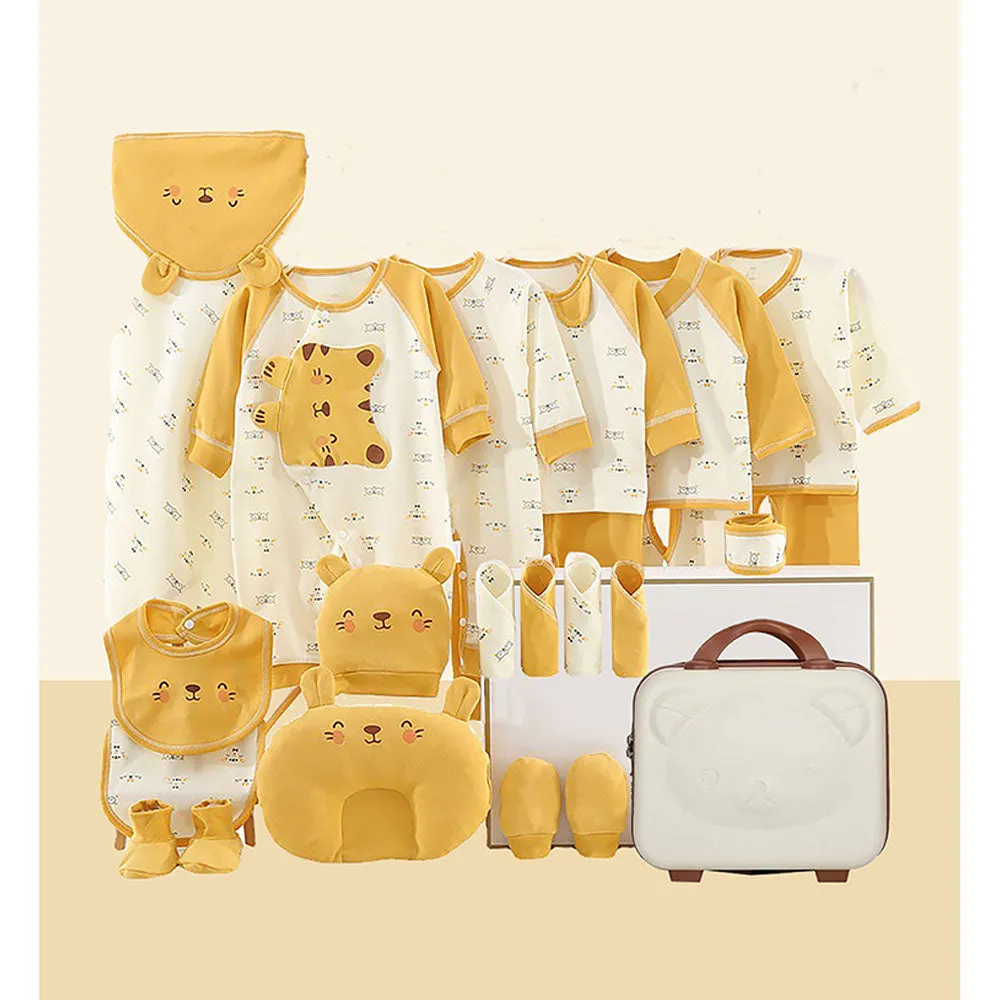 Little Surprise Box 23 Pcs Yellow Catty Newborn Baby Girl/ Boy All Season Wear Gift Hamper Box
