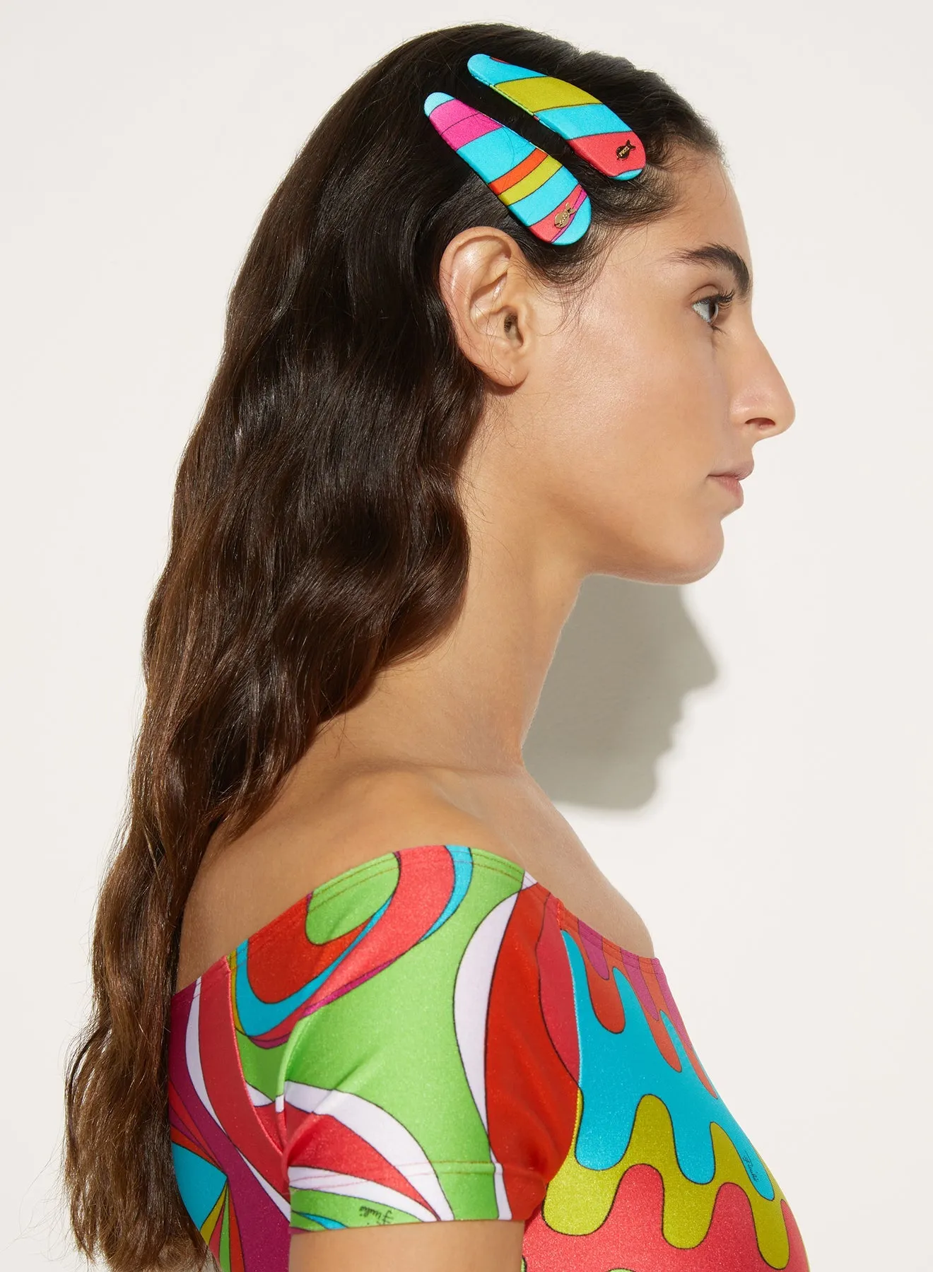 Marmo-Print Hair Clips