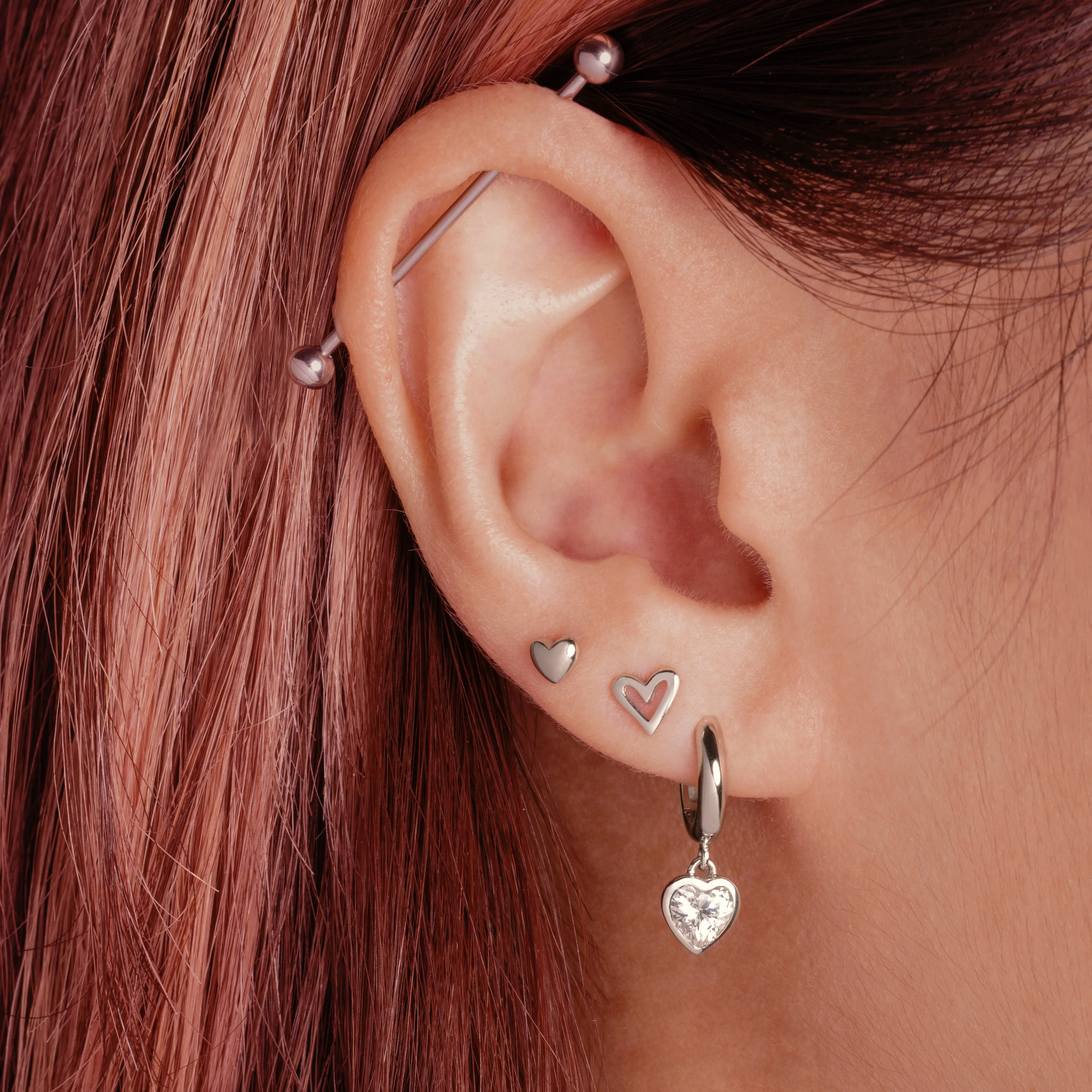 Mini Puff Heart Stud Earrings