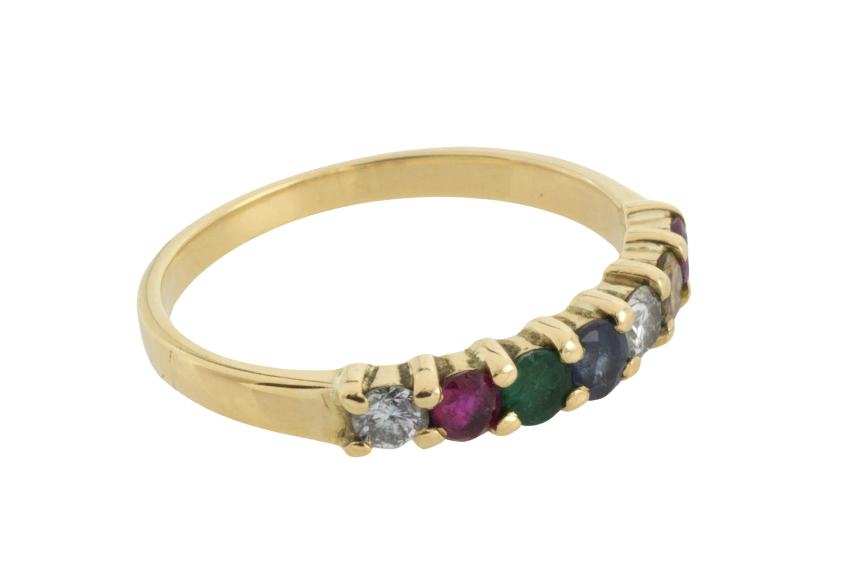 Multi gem and diamond ring in 18 carat gold