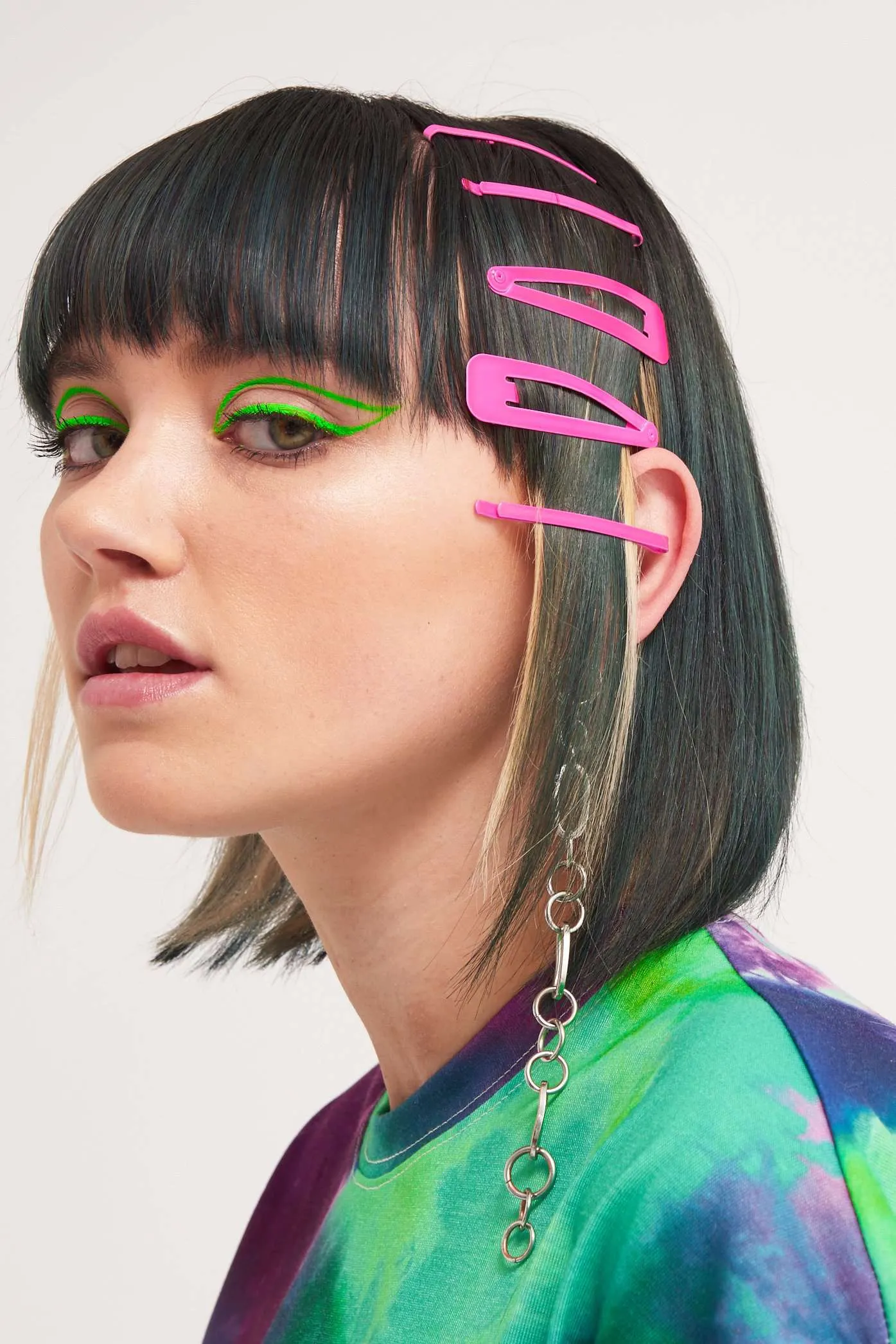Neon Pink Hair Clips