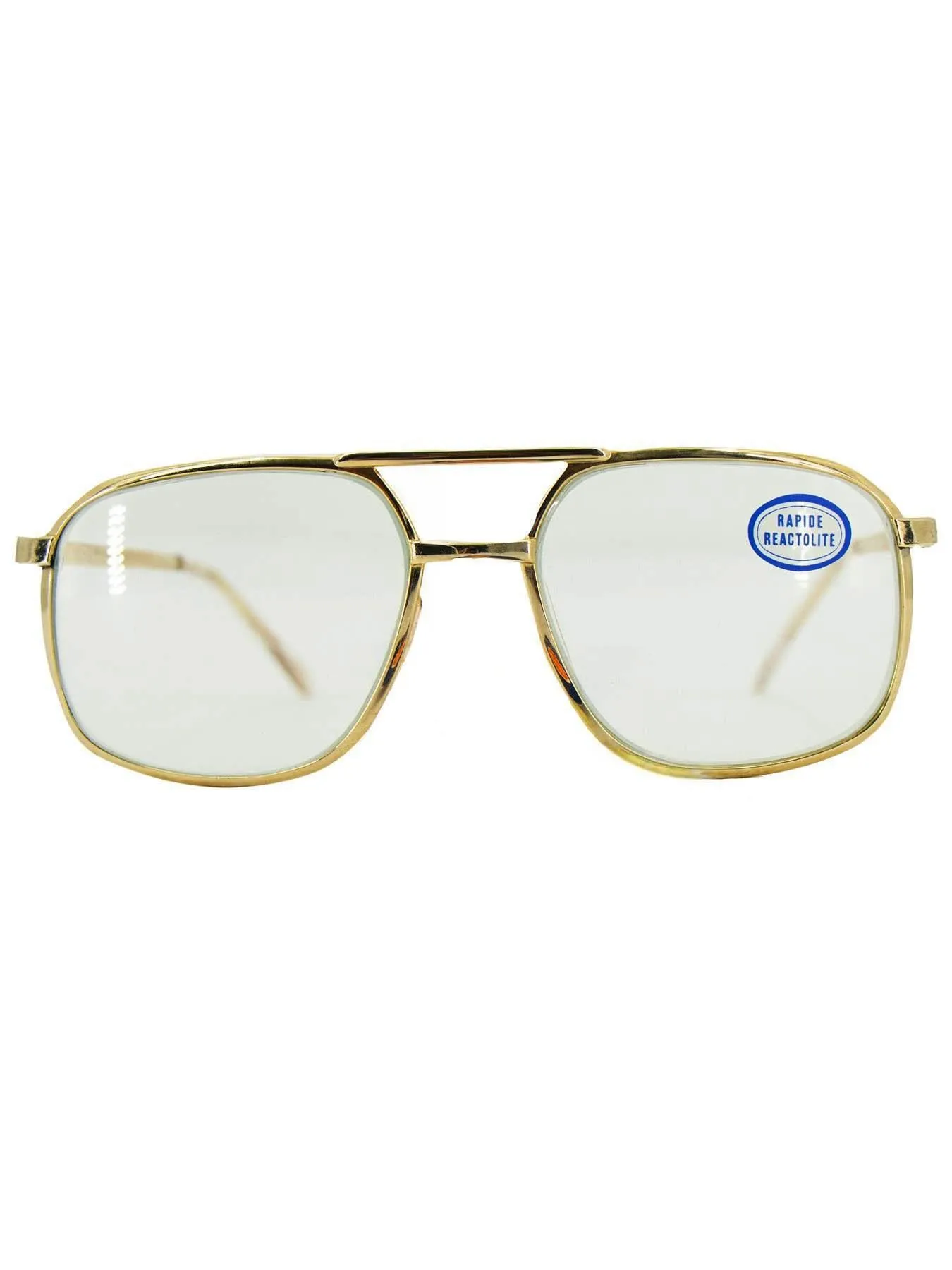 Original Vintage 70s Betaview Aviator Gold Frame Clear Lens Glasses