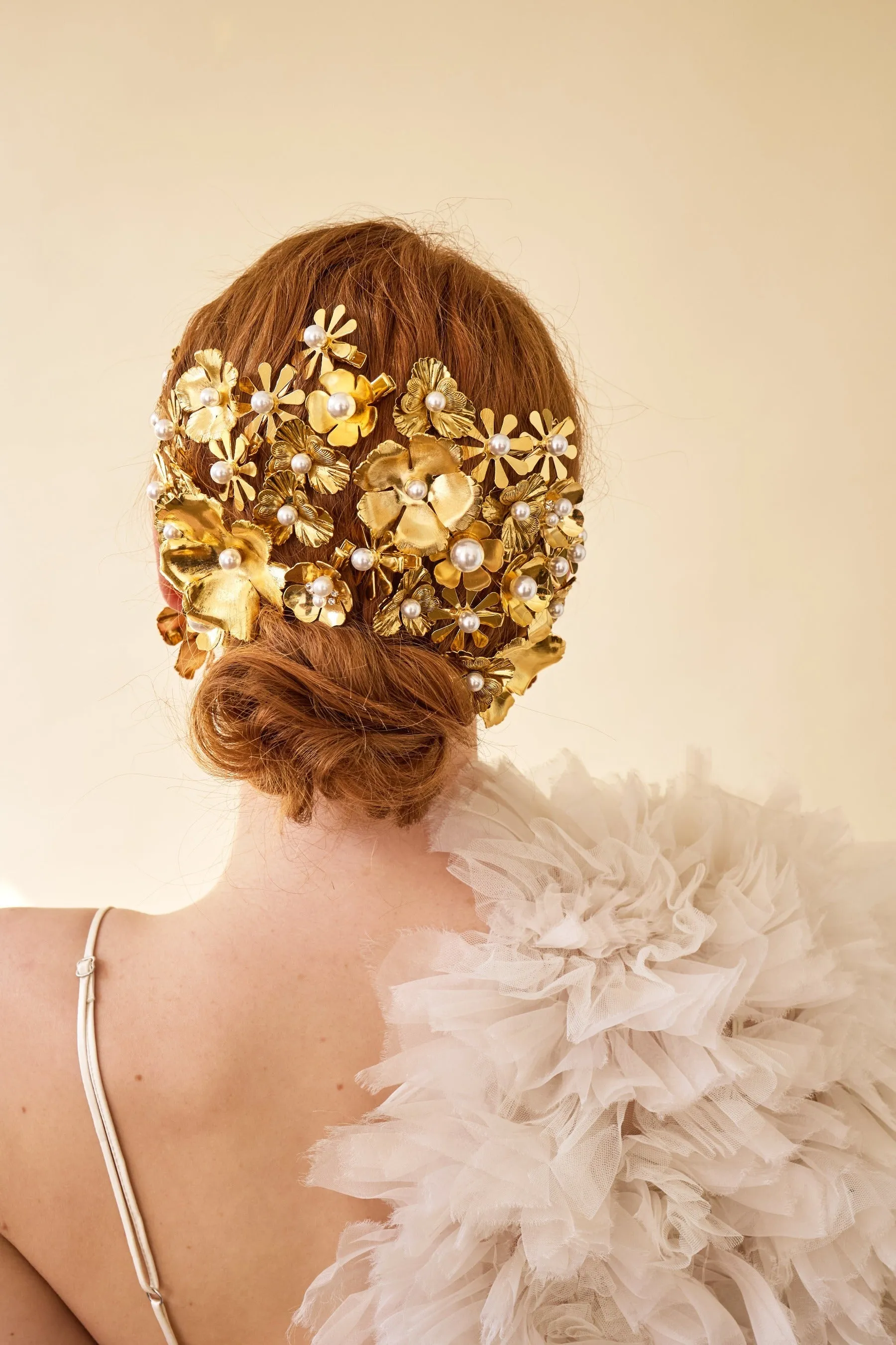 Philippa Pearl and Crystal Flower Clip Set of 3