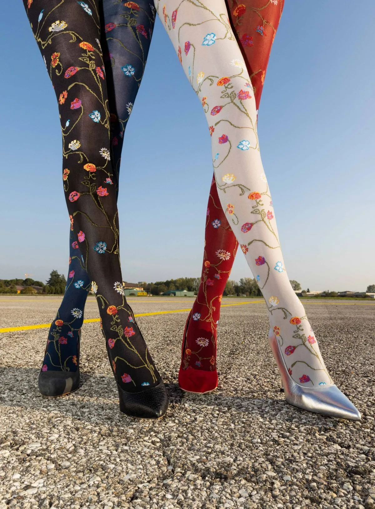 Platino Opaque Patterned Tights
