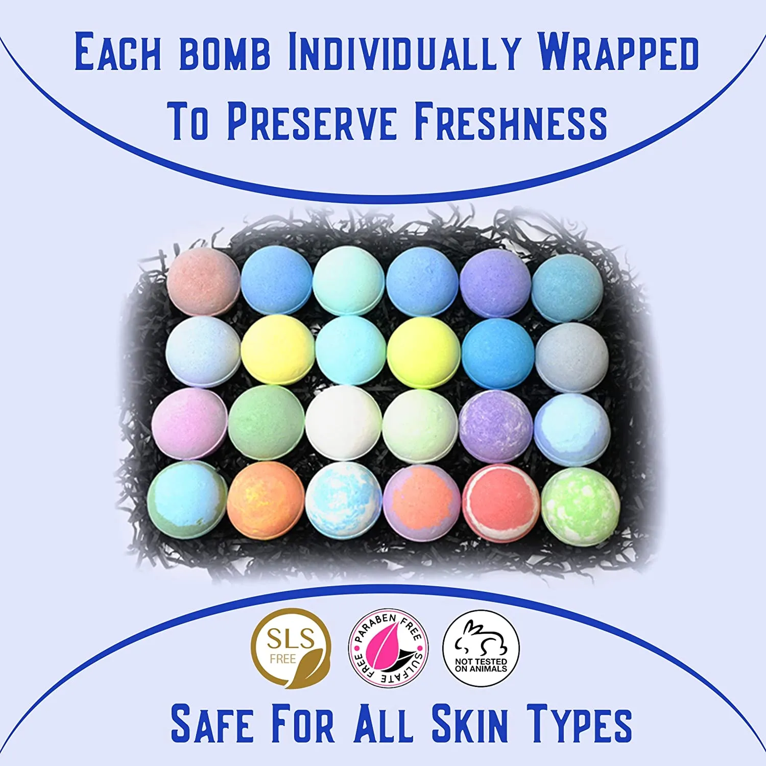 Purelis Large 24 Bath Bombs Gift Sets for Men with Shea Butter