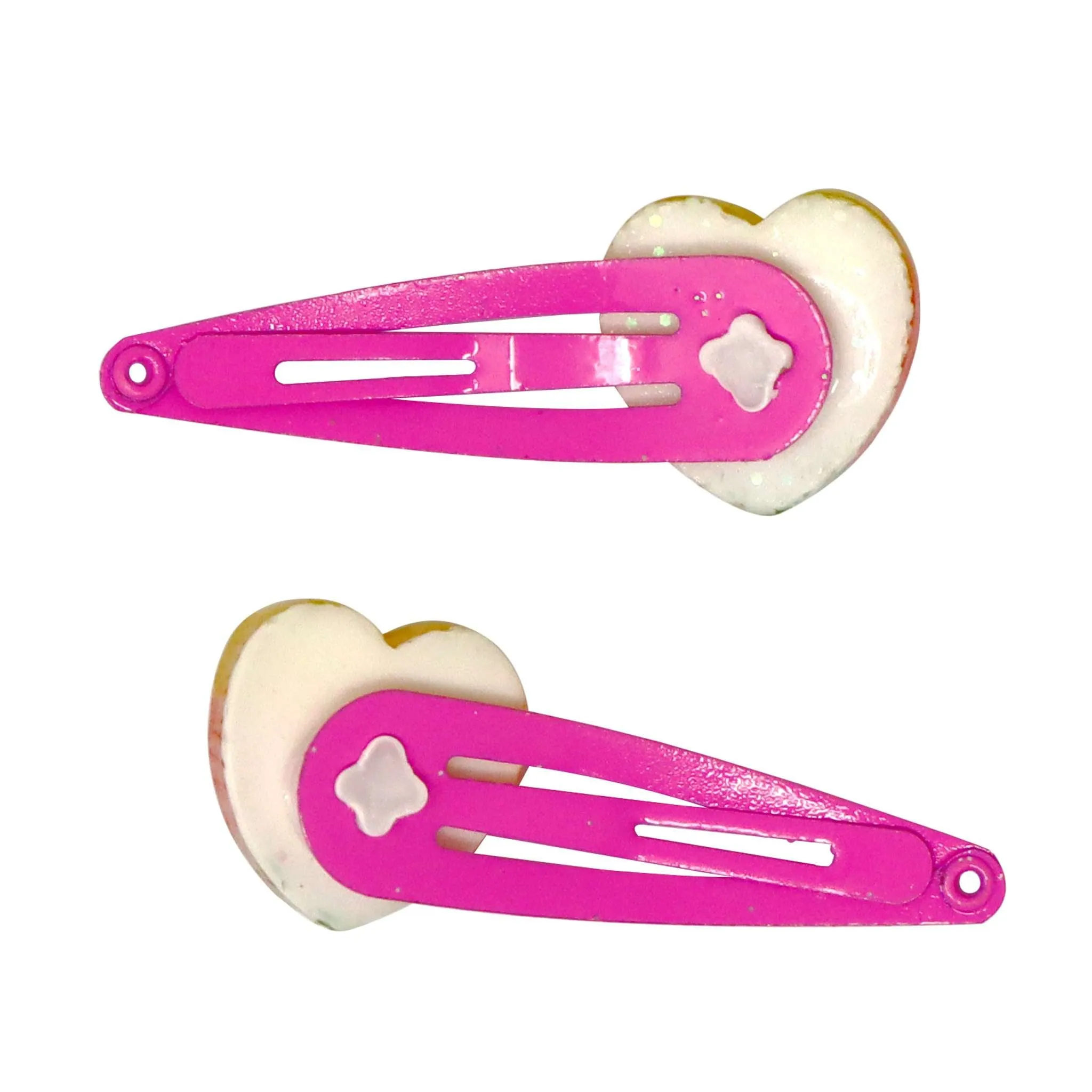 Rainbow Heart Hair Clips