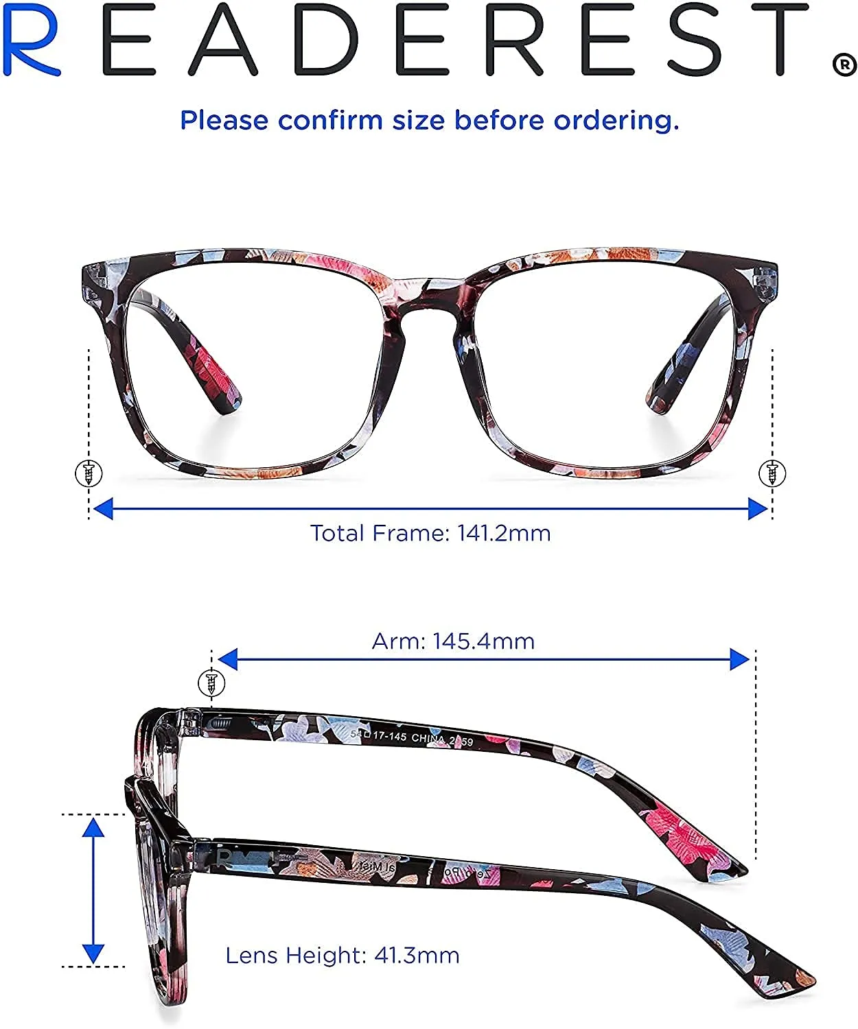 Readerest blue-light-blocking-reading-glasses-floral-2-50-magnification